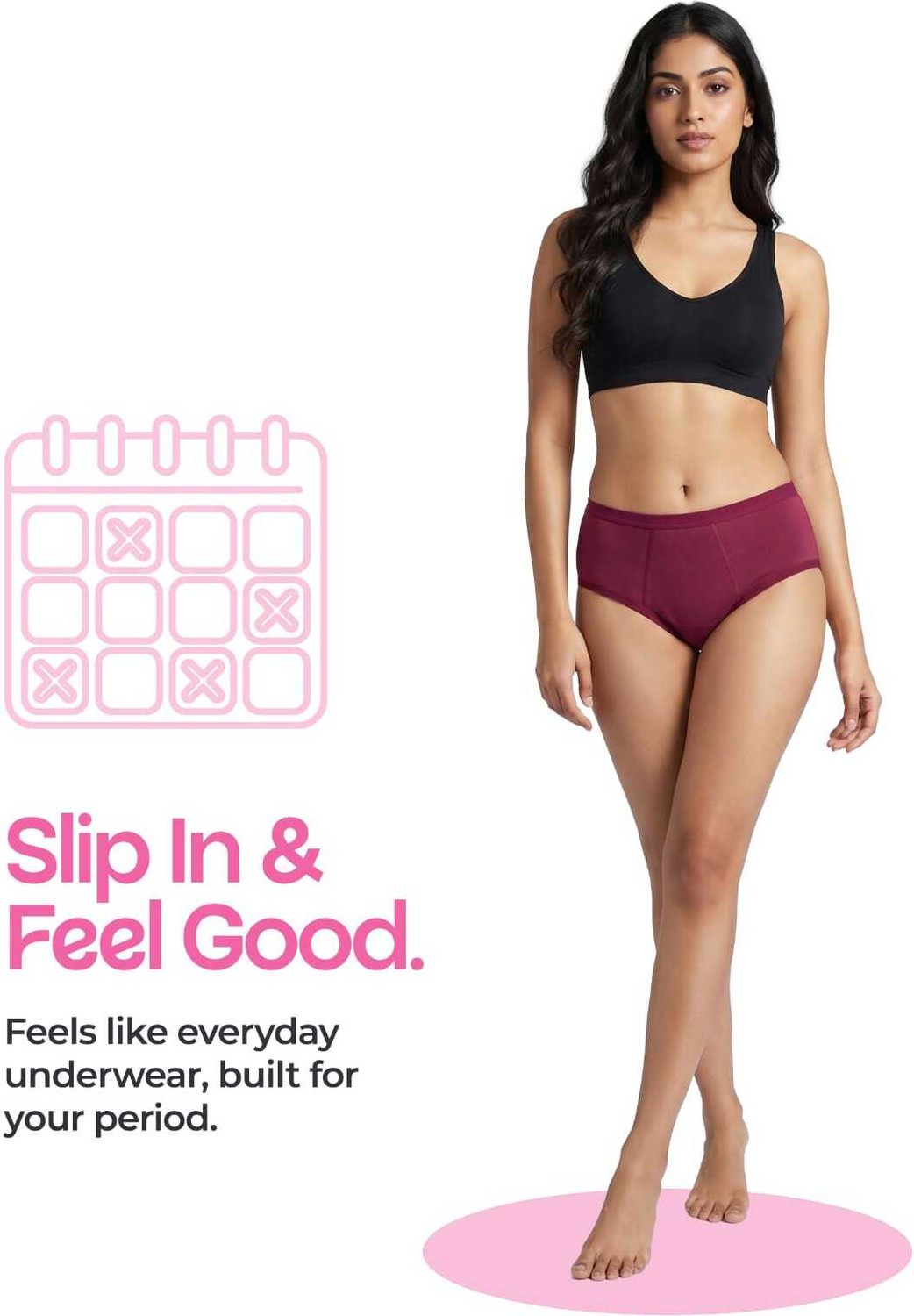 Image of Healthfab Women Periods Maroon Panty