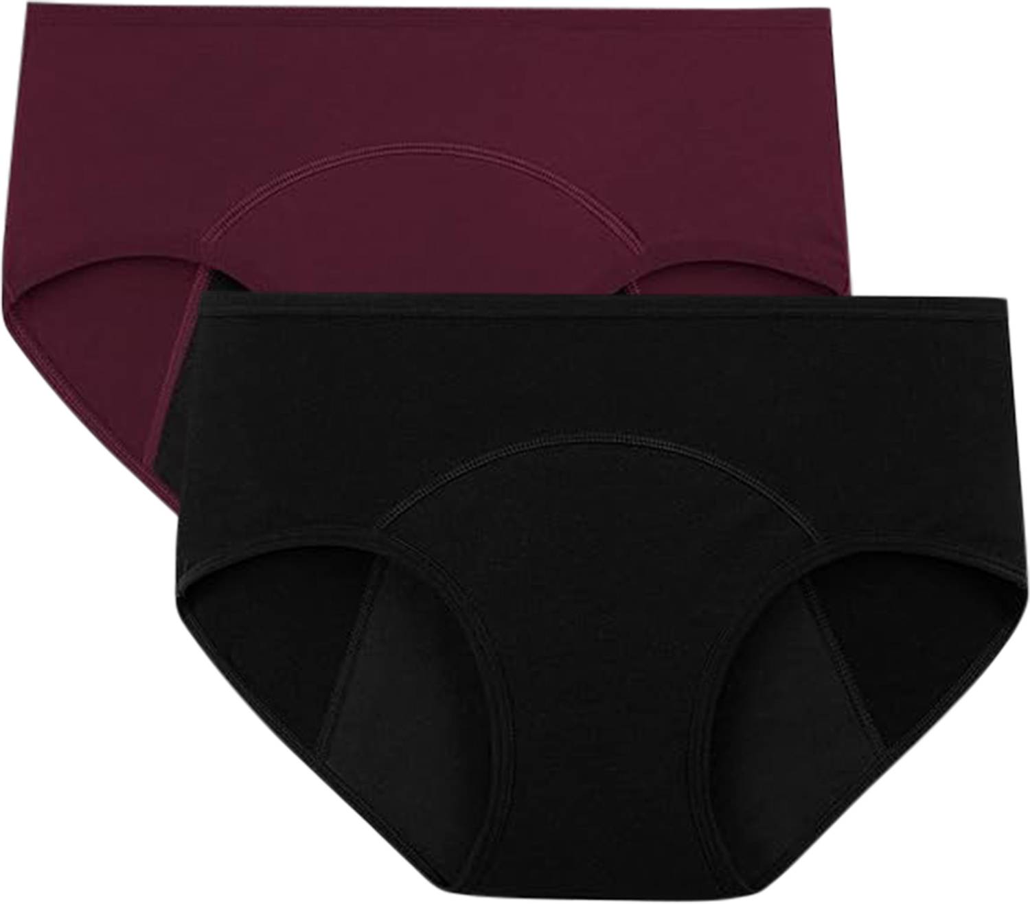 LUZIASA Pack of 2 Women Periods Maroon, Black Panty