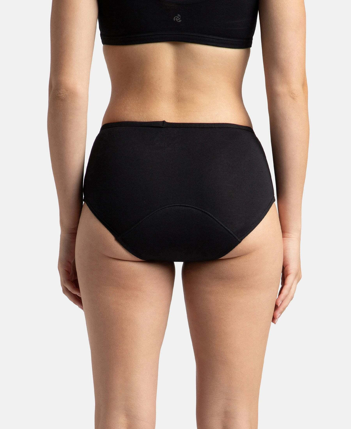 Image of JOCKEY SW05 Super Combed Cotton Elastane Stretch with StayFresh Treatment Women Periods Black Panty