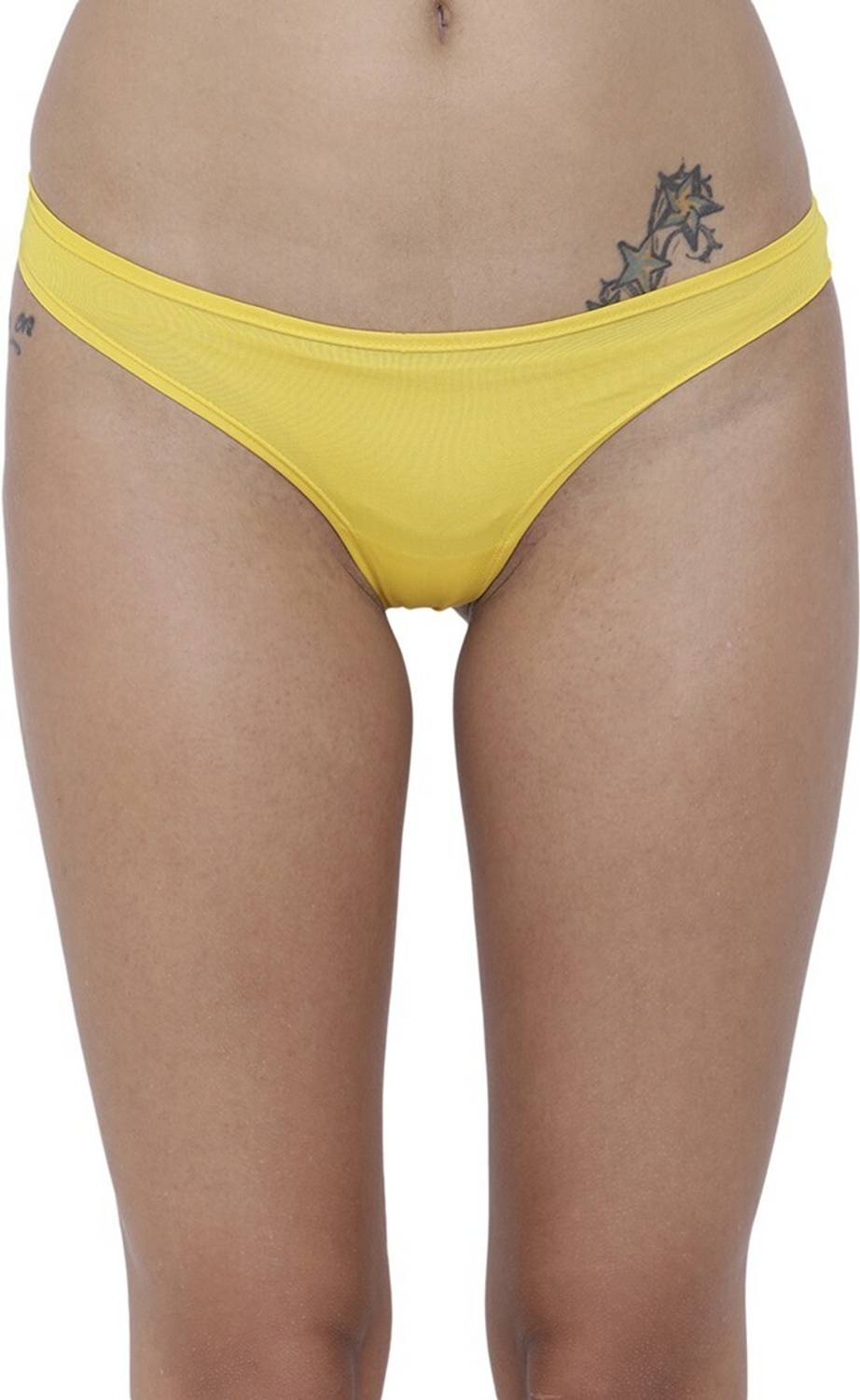 BASIICS by La Intimo Women Thong Yellow Panty