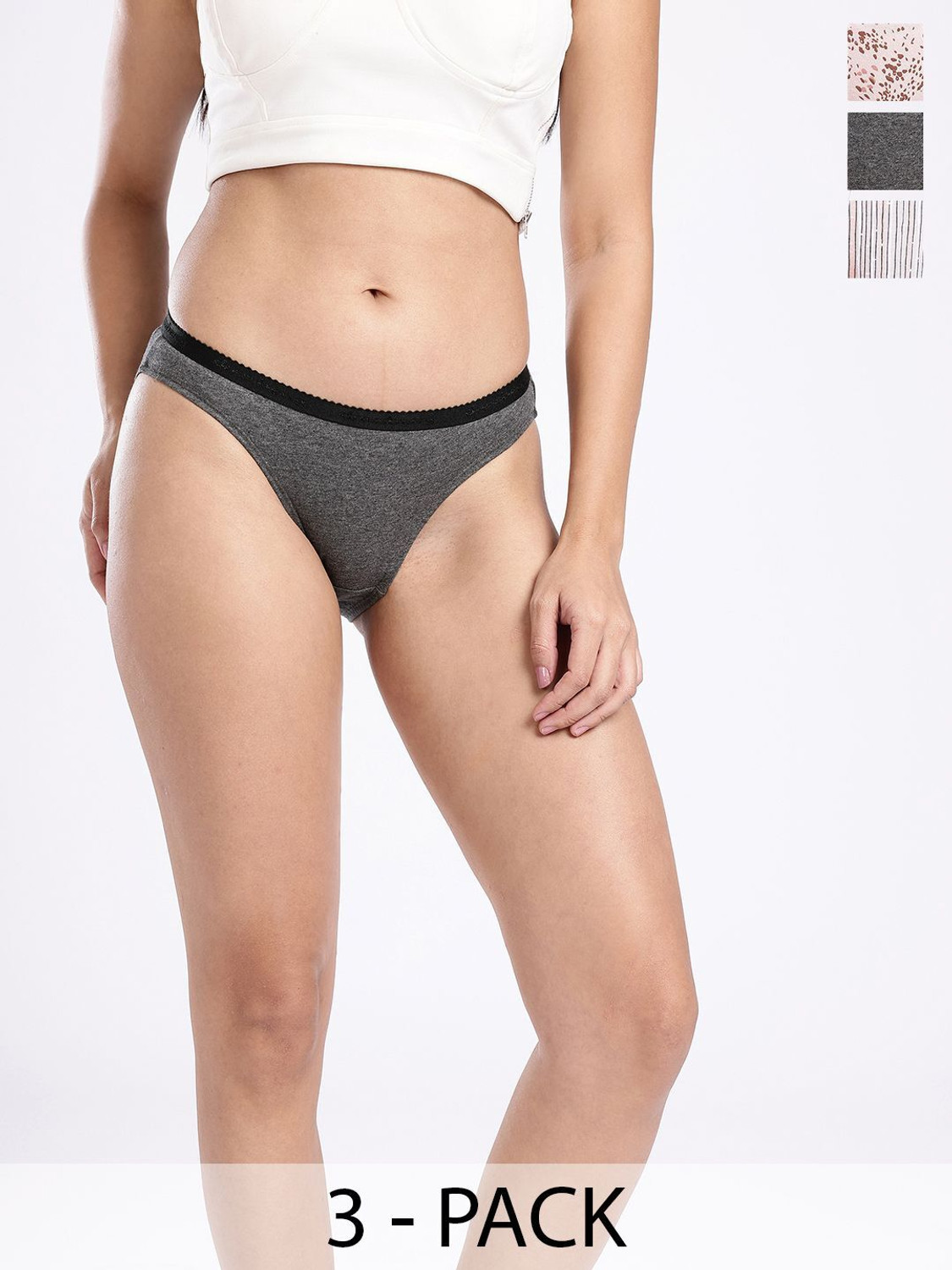 Image of Dressberry Women Bikini Grey Panty