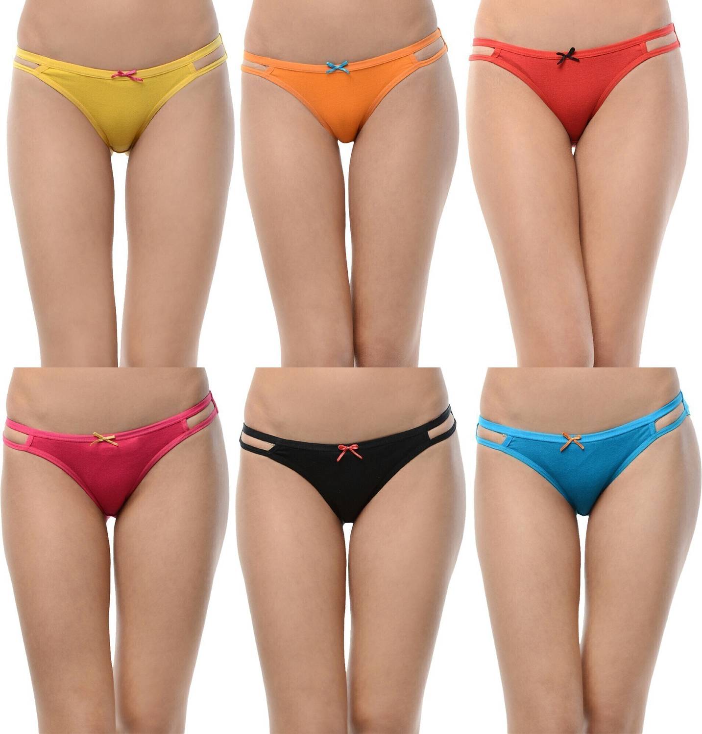 LEADING LADY Pack of 6 panty Women Bikini Multicolor Panty