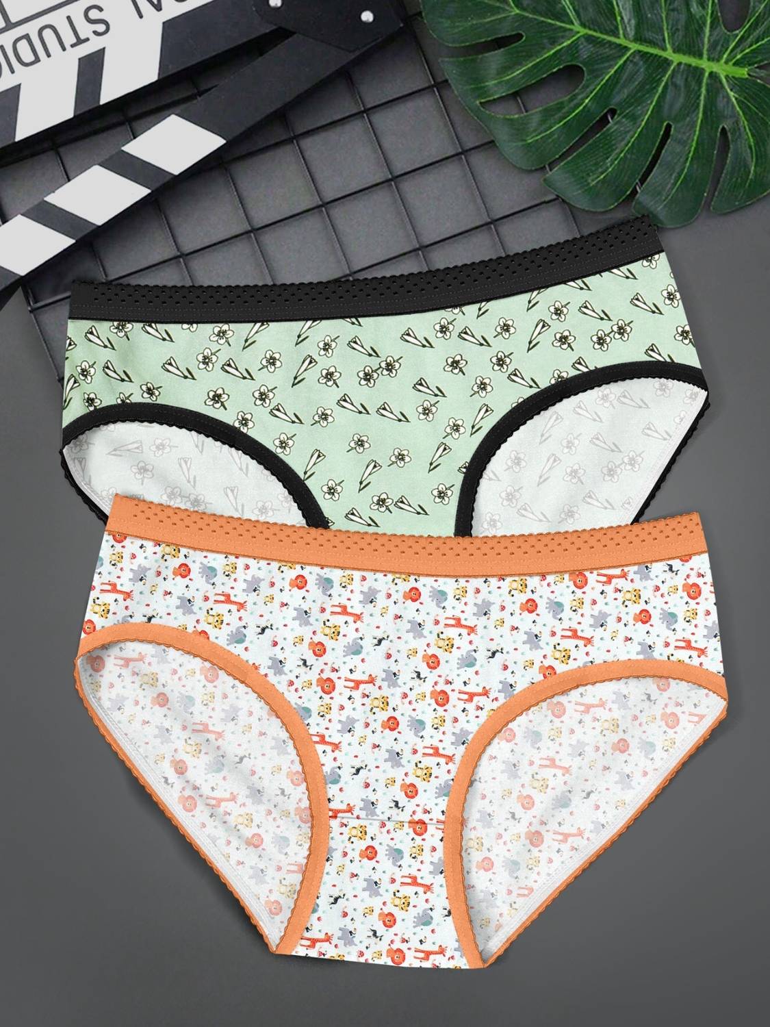 BRANKLY Women Hipster Green, Orange Panty