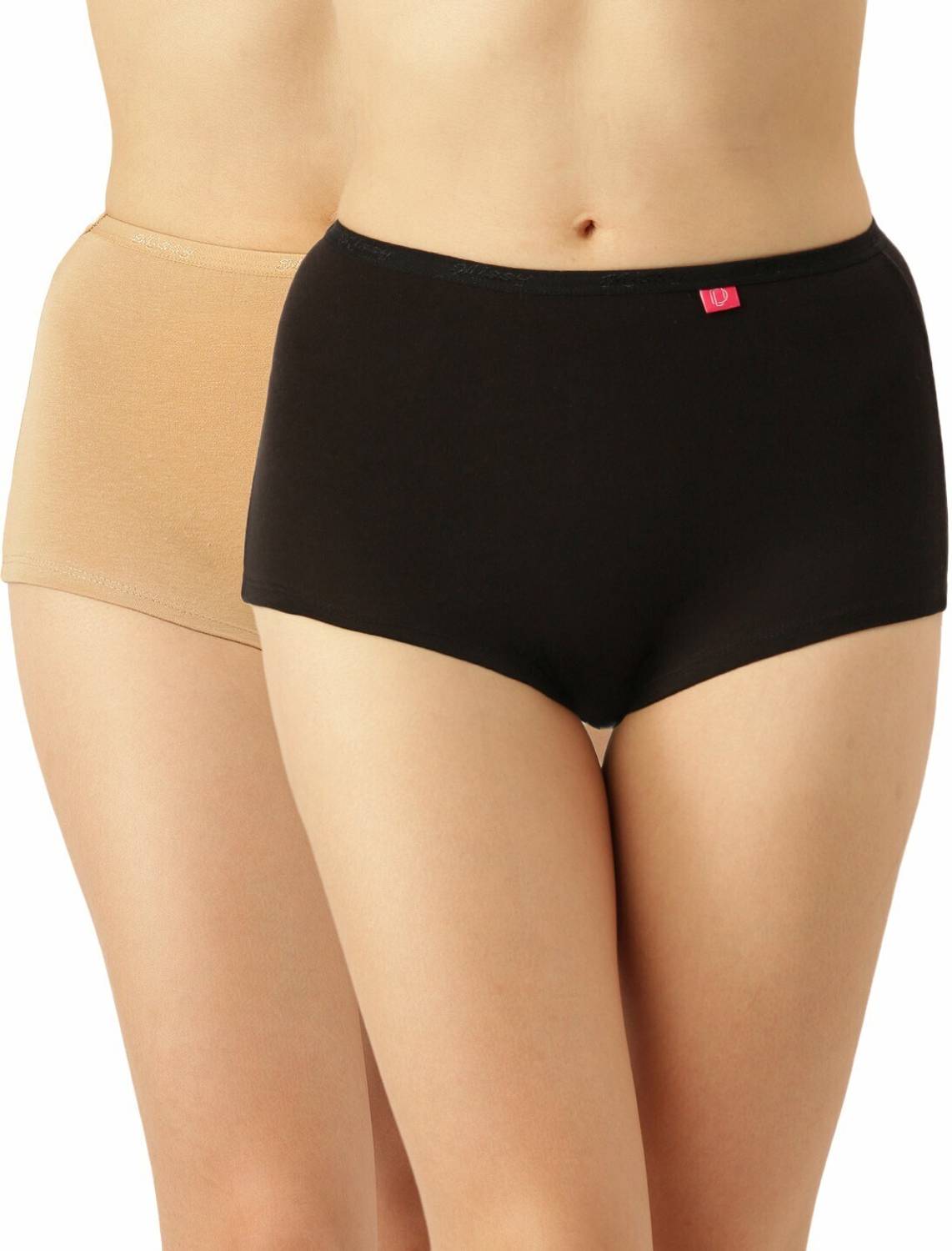 Dollar Missy Pack of 2 Women Boy Short Beige, Black Panty