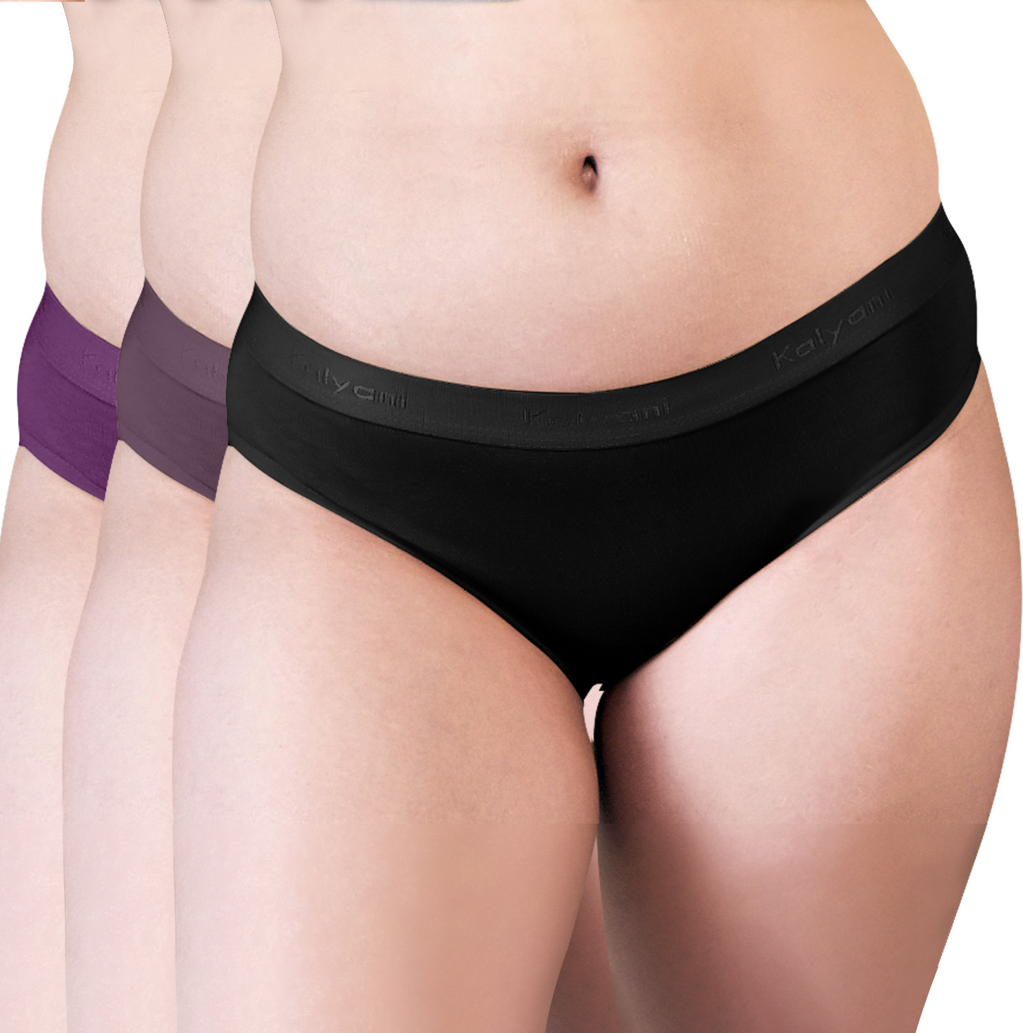 Image of kalyani Women Bikini Maroon, Purple, Black Panty