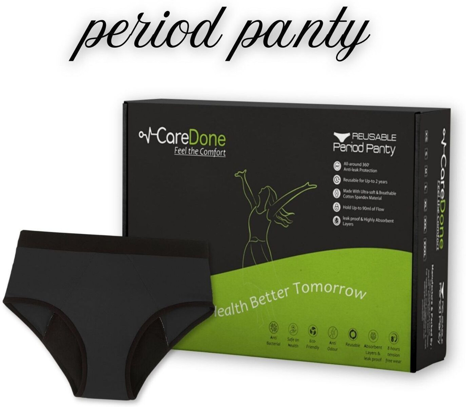 Image of CareDone Women Periods Black Panty