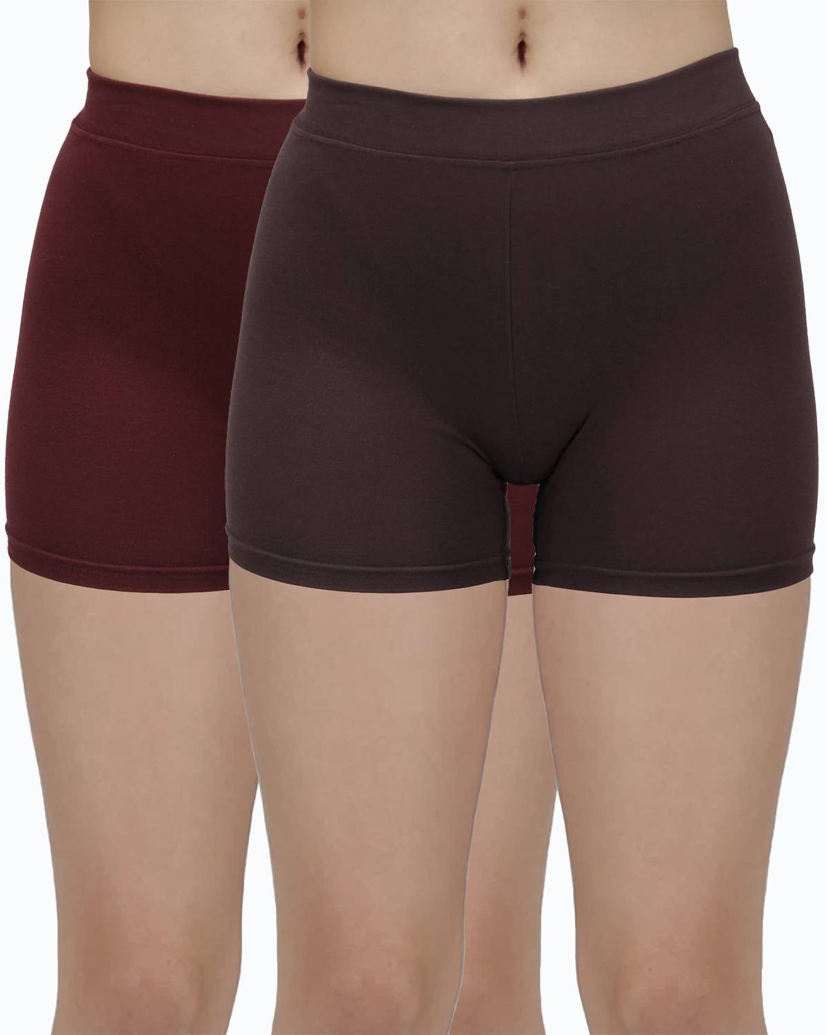 AMUL COMFY Women Boy Short Brown, Maroon Panty
