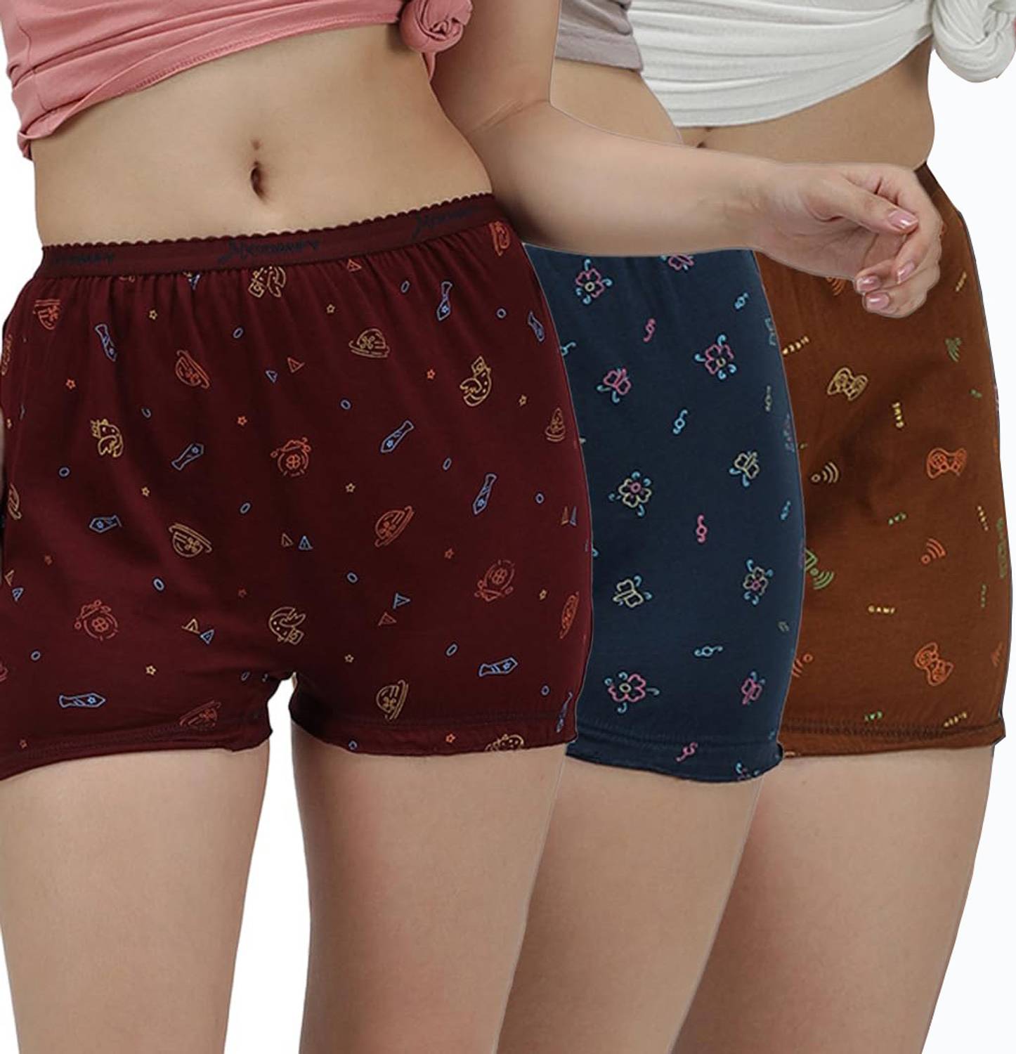 AMUL COMFY Women Boy Short Multicolor Panty
