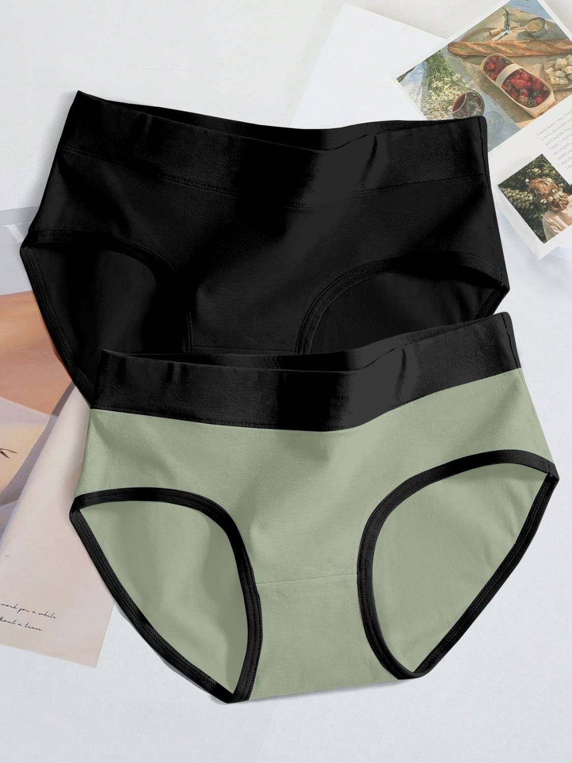 BRANKLY Women Hipster Black, Light Green Panty