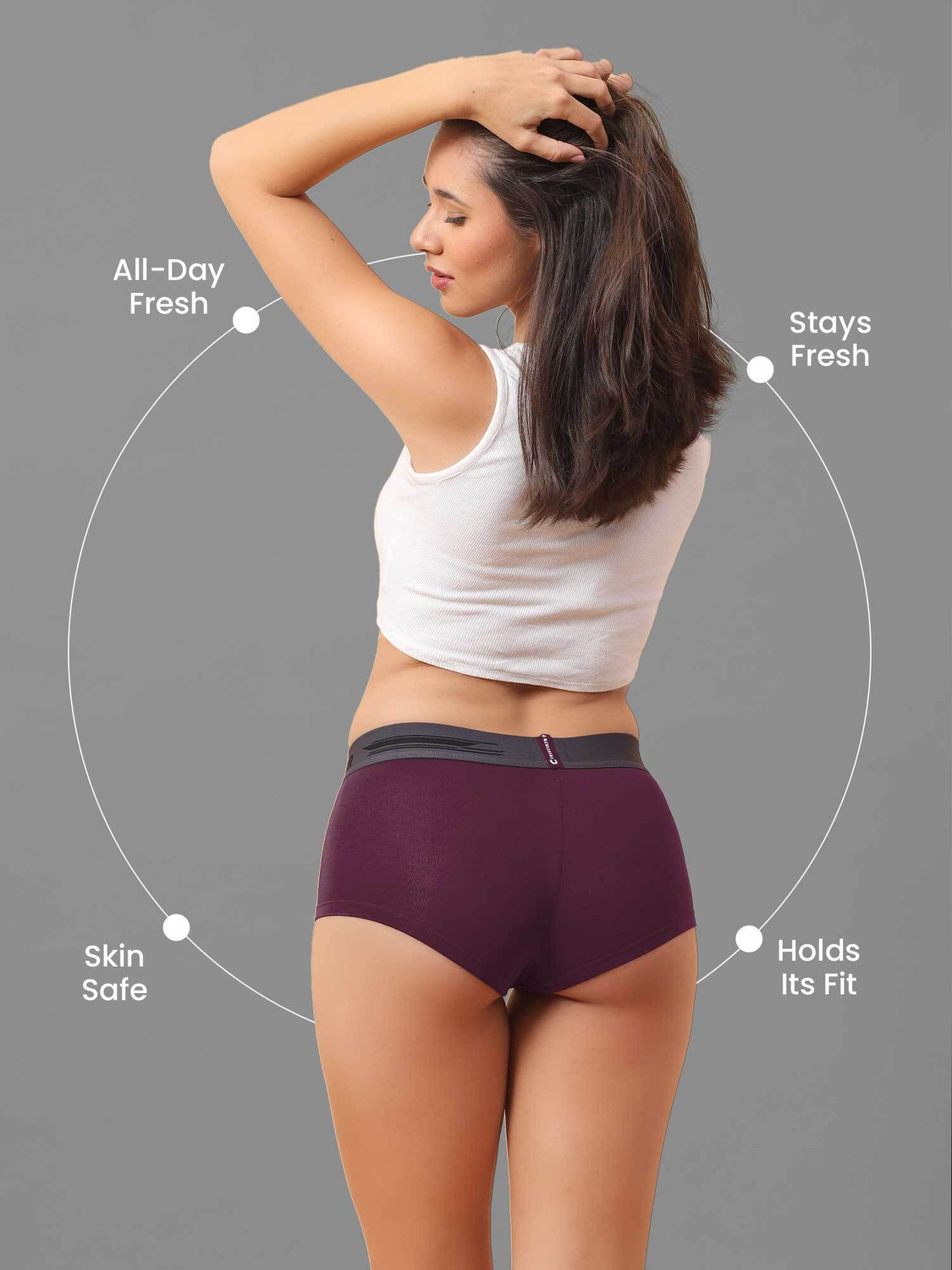 Image of FREECULTR Women Hipster Dark Blue, Maroon Panty
