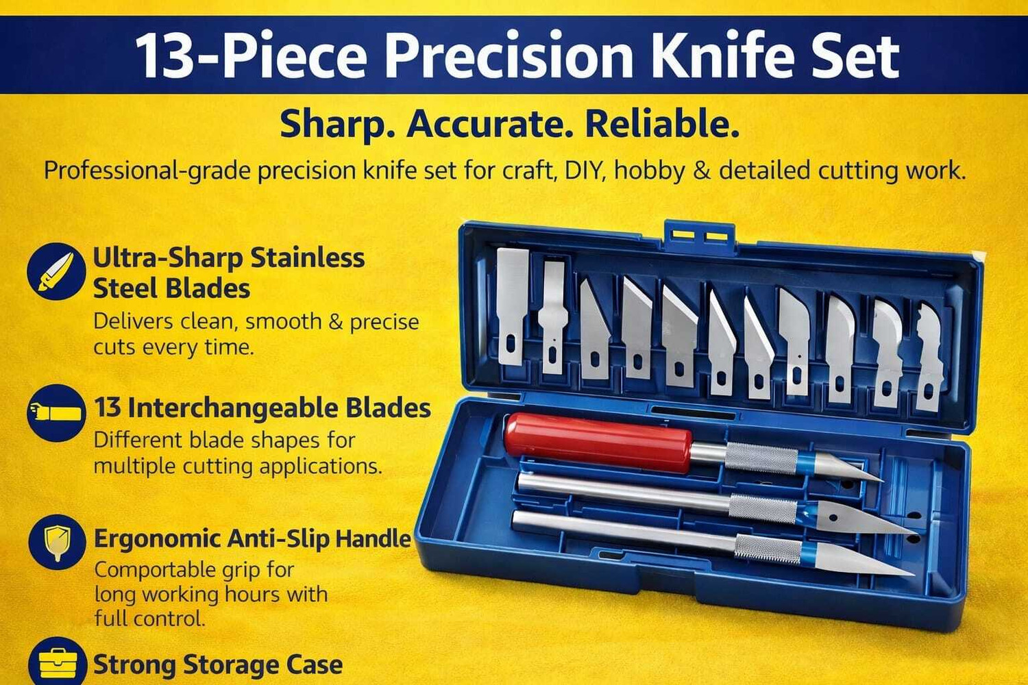Image of Prendo Trading 13 blades for Paper, Cardboard Cutting, Sculpture, Scoring, DIY art, carving, pencil art Paper Crafting Tool