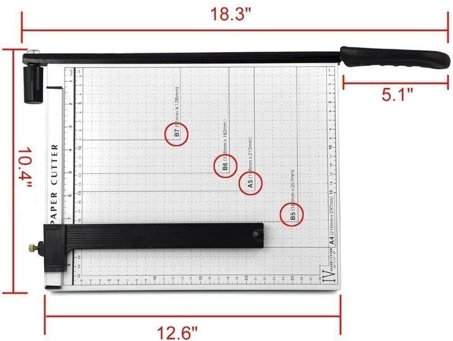 Image of Adoere A4 Heavy Duty Paper Cutter Machine with Metal Base & Safety Lock Plastic Grip Guillotine Paper Cutter