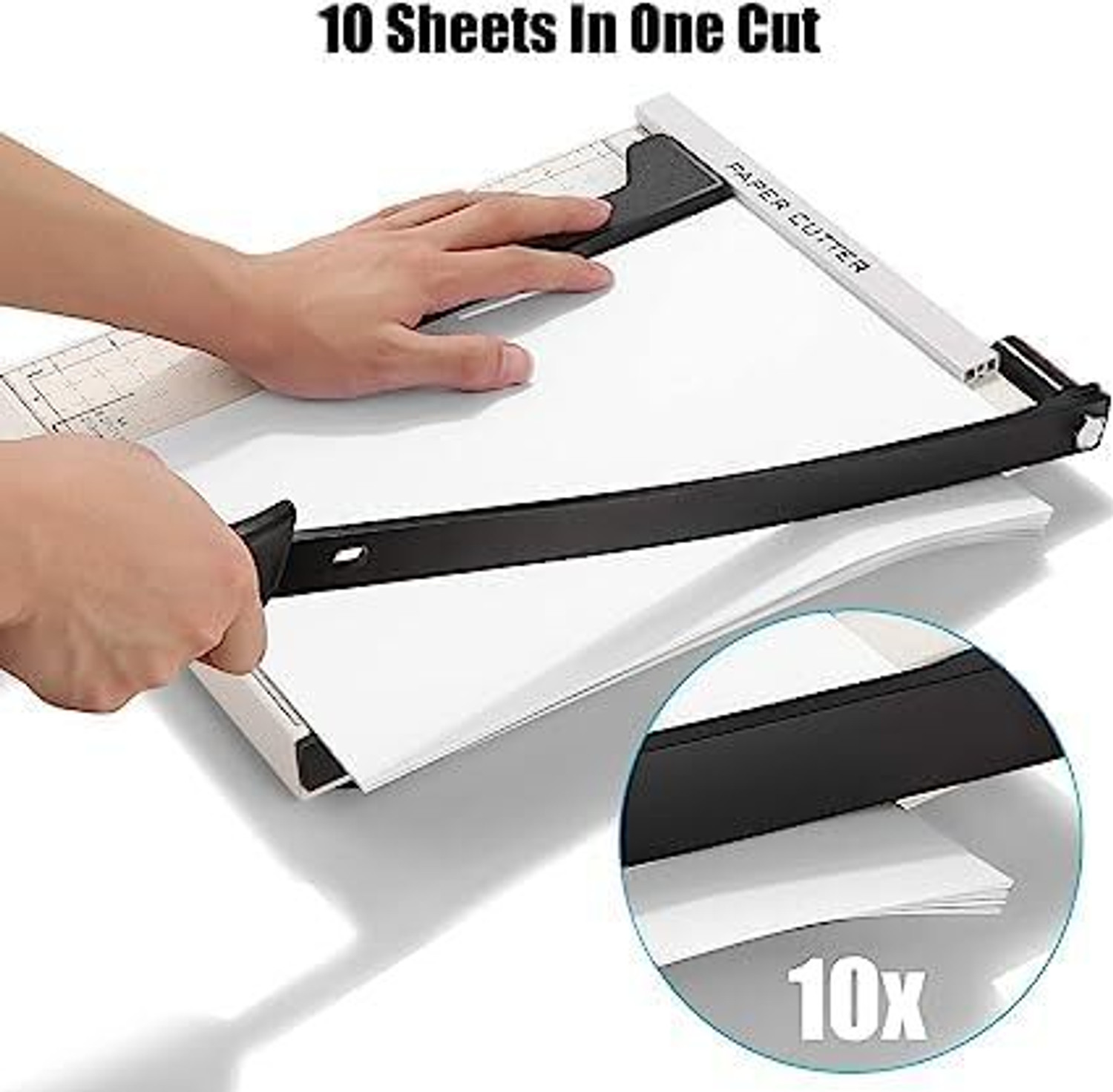 Image of Adoere A4 Heavy Duty Paper Cutter Machine with Metal Base & Safety Lock Plastic Grip Guillotine Paper Cutter