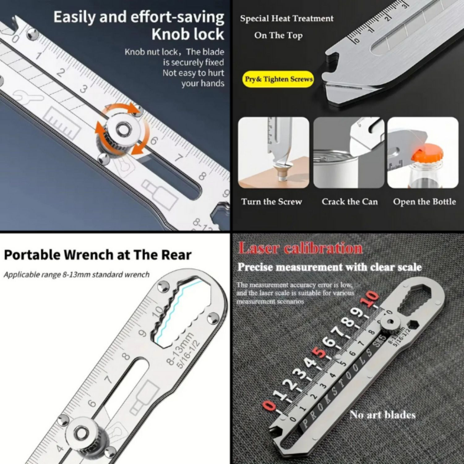 Image of Vrutwa 6 In 1 Multifunctional Stainless Steel Cutter Metal Grip Hand-held Paper Cutter