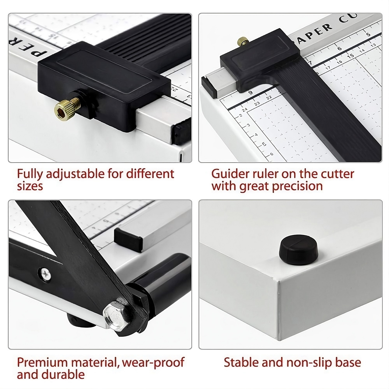 Image of RODEX 12-Inch Heavy Duty A4 Paper Cutter - Steel Trimmer for A4, B5, A5, B6, B7 Metal Grip Guillotine Paper Cutter