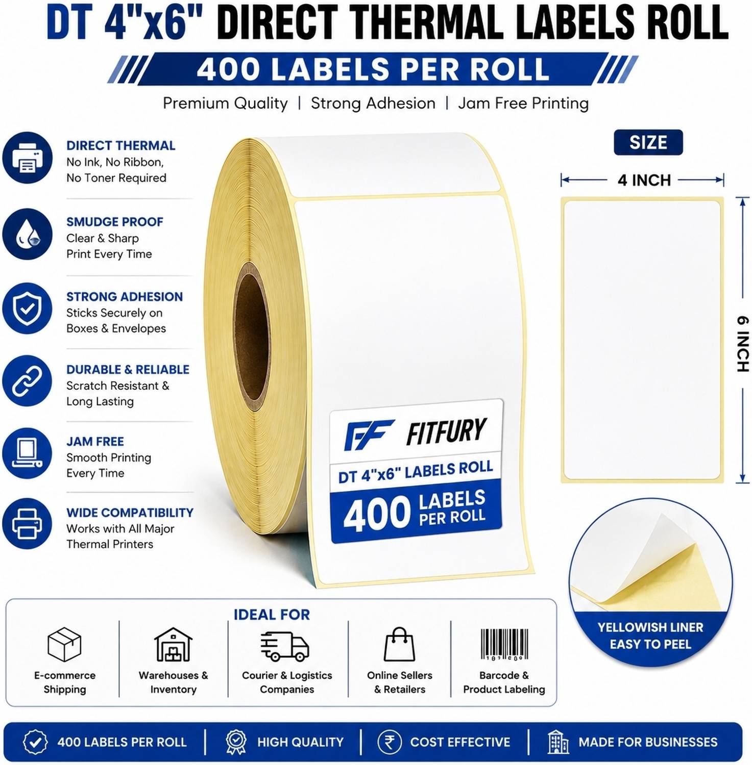 barcode label roll 4x6 Direct Thermal Labels