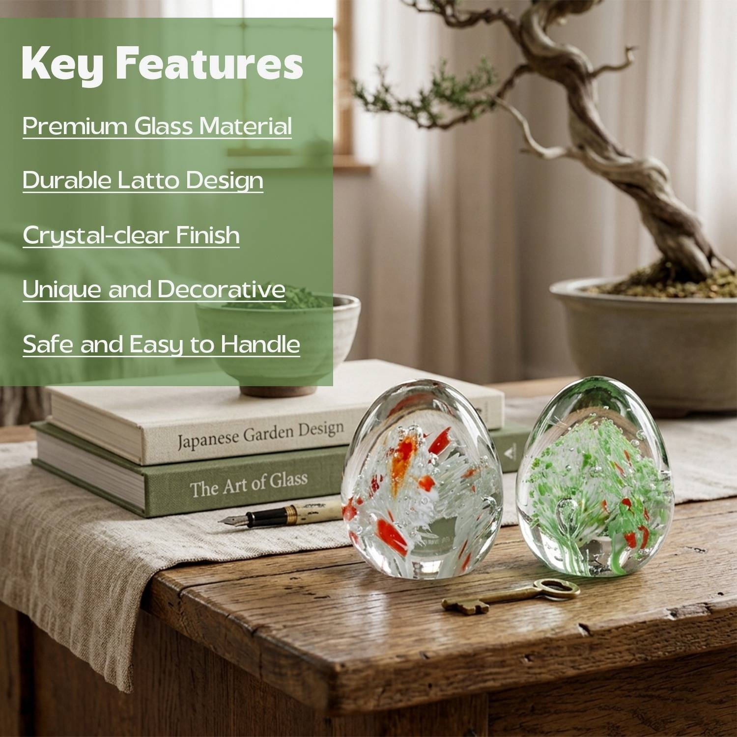 PANKU Super Glass Paper Weights Red Pack of 3 - Image 4