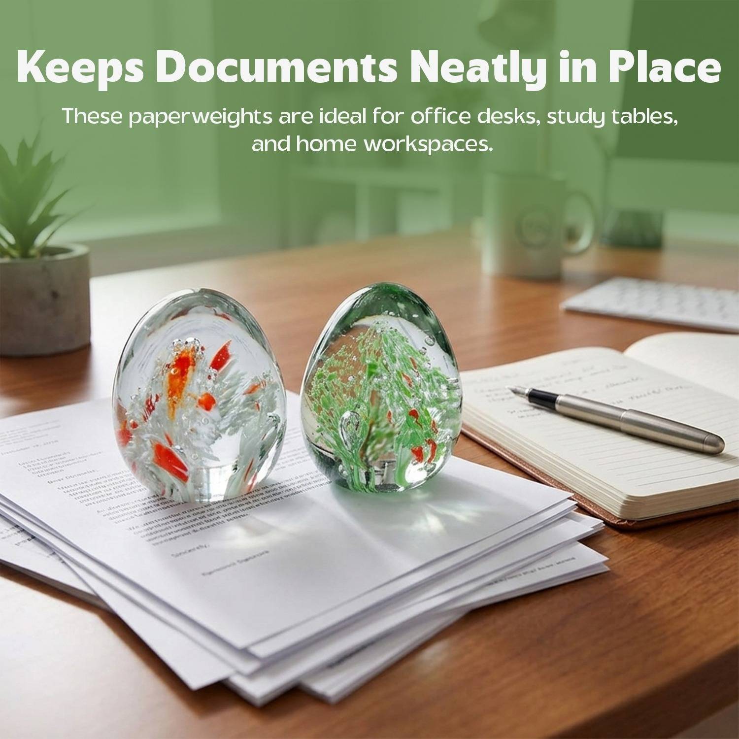 PANKU Super Glass Paper Weights Red Pack of 3 - Image 3