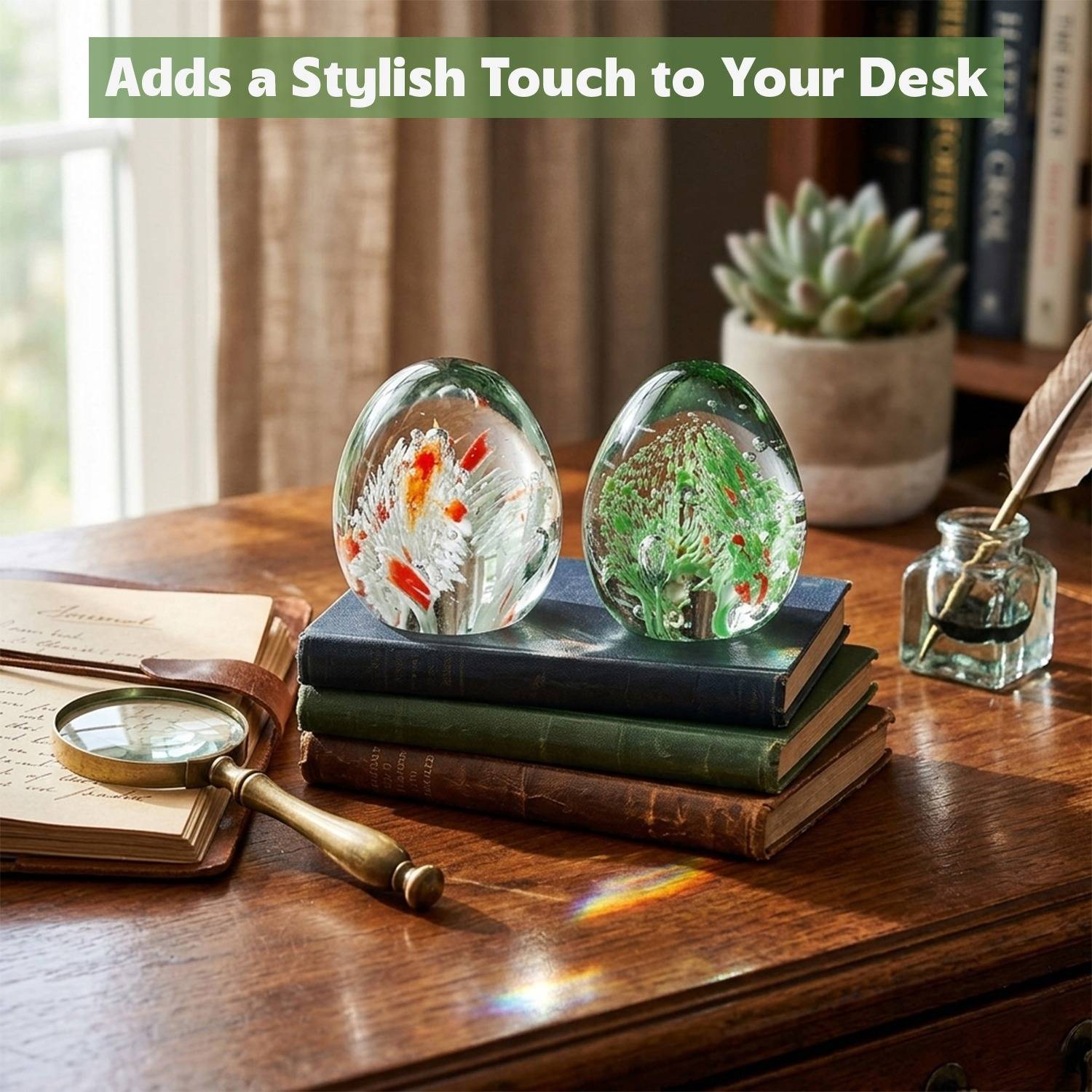 PANKU Super Glass Paper Weights Red Pack of 3 - Image 5