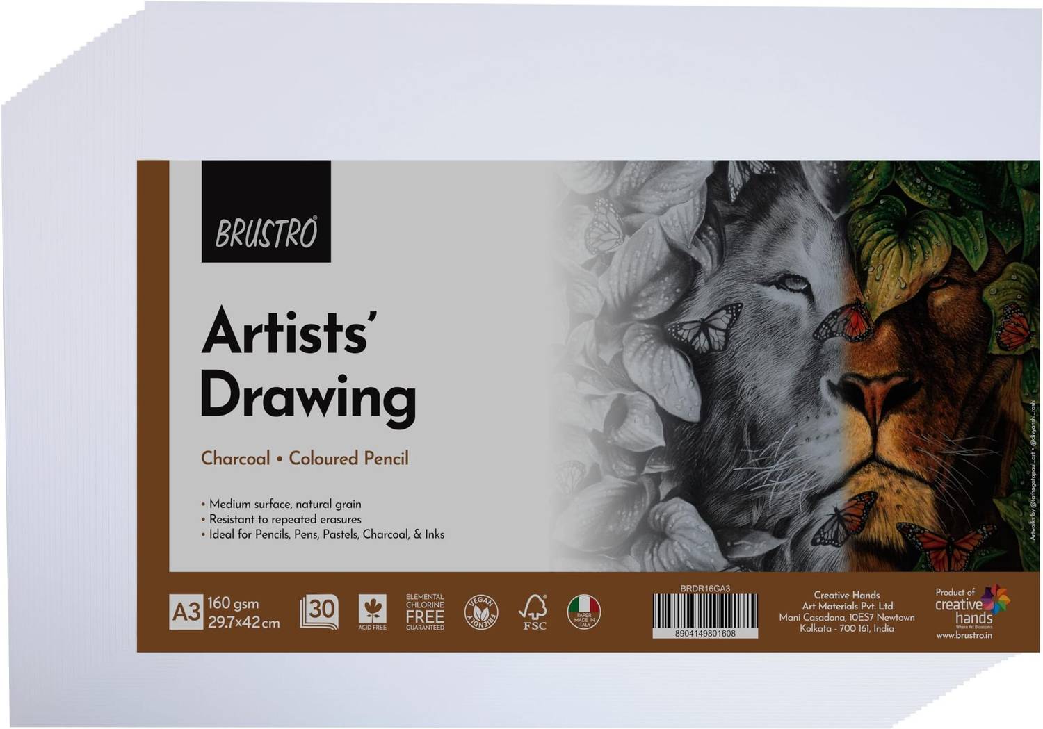 BRuSTRO 30 Sheets A3 160gsm Drawing Paper Pack of 30 - Image 2
