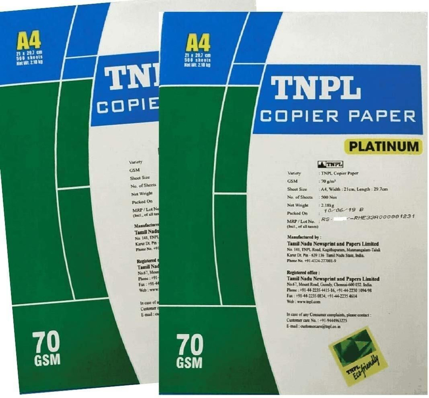 Image of TNPL 1 Plain 21x29.7 Cm 70 gsm A4 paper