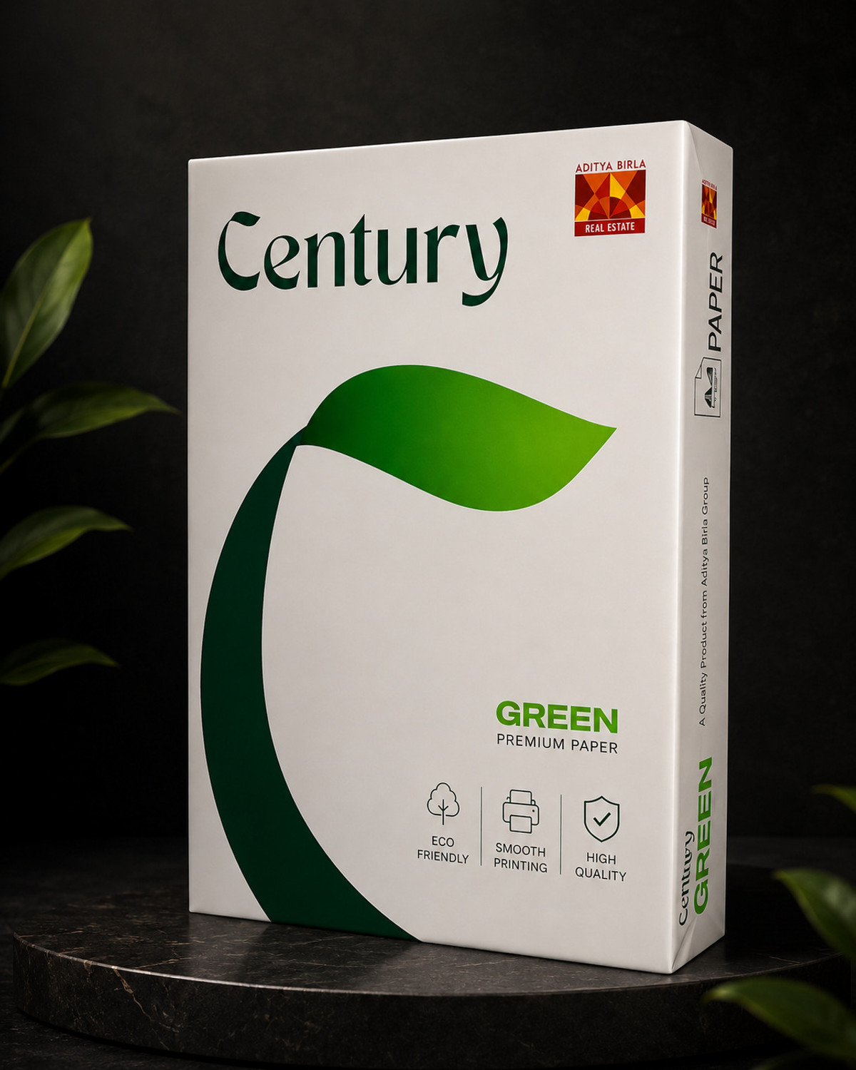 Image of CENTURY GREEN A4 SIZE 70GSM COPIER PRINTING PAPER REAM PACK OF 500 SHEETS WHITE UNRULED UNRULED A4 70 gsm Copier Paper