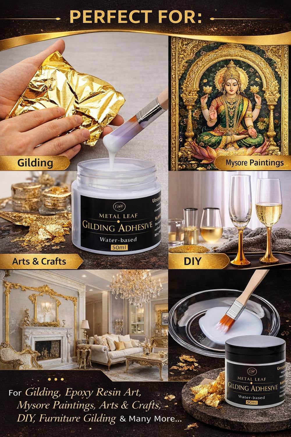 ask vark wala Gold Leaf Kit 100 Sheets - Image 3