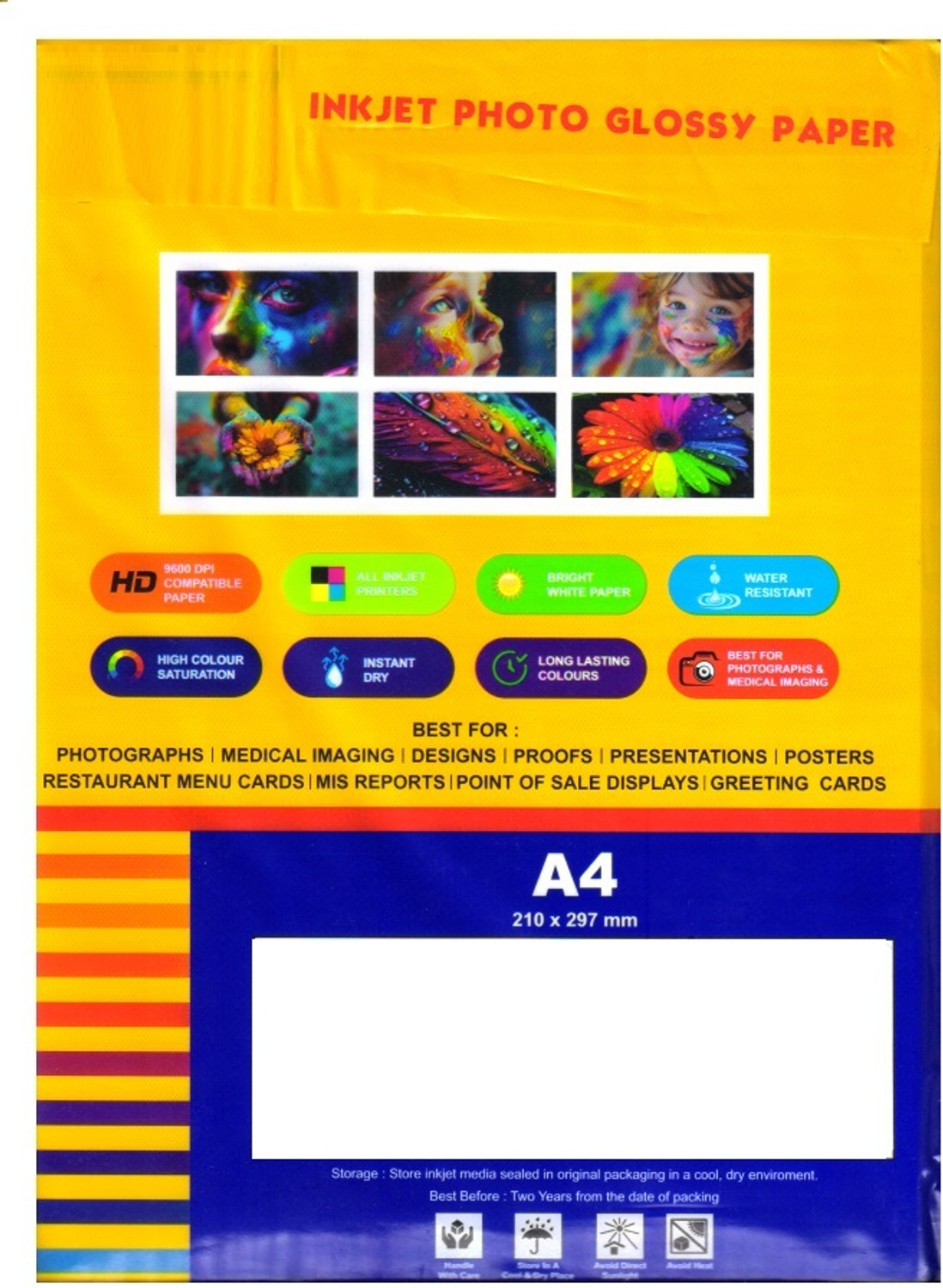 Image of First Click Inkjet Photo Glossy Paper A4 Size- 20 Sheets 180 GSM UNRULED A4 180 gsm Photo Paper