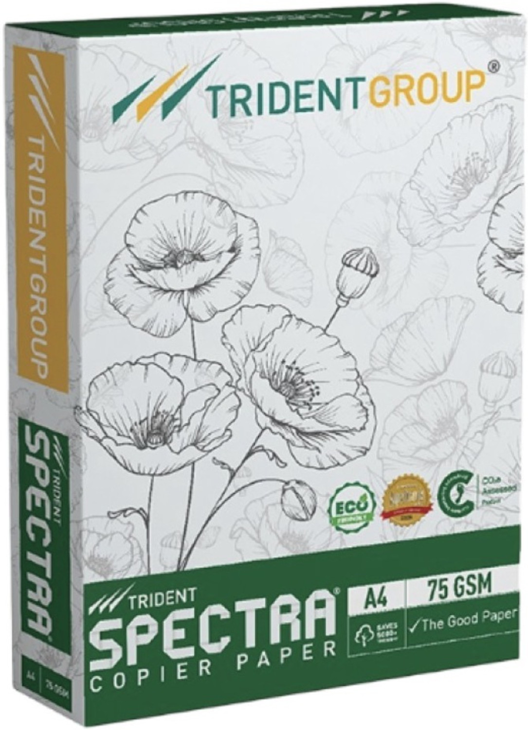 Image of TRIDENT spectra Multipurpose copier paper 500 sheets 75 gsm Unruled A4 75 gsm A4 paper