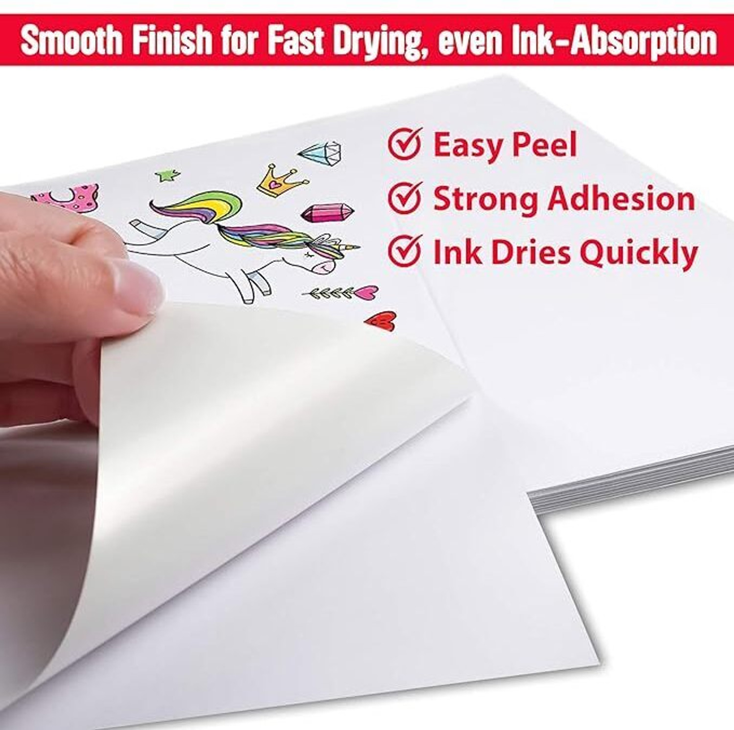 Image of MR CRAFT Self Adhesive Glossy Sticker Photo Paper White A4 90 gsm A4 paper
