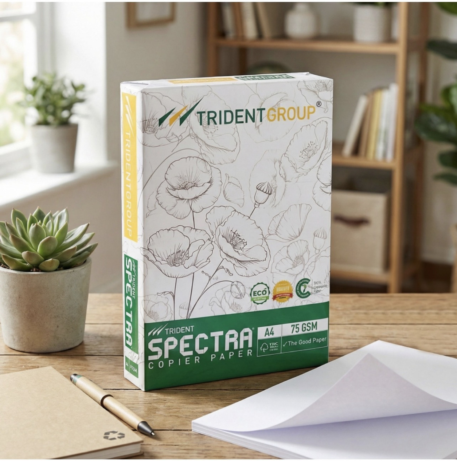 Image of TRIDENT spectra Multipurpose copier paper 500 sheets 75 gsm Unruled A4 75 gsm A4 paper