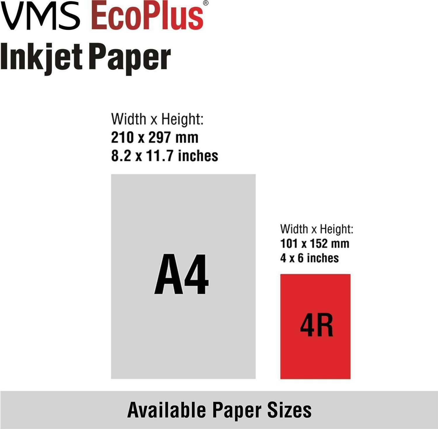 Image of VMS Eco Plus Glossy Photo Paper (100 sheets) Unruled 4R (4x6) 180 gsm Photo Paper