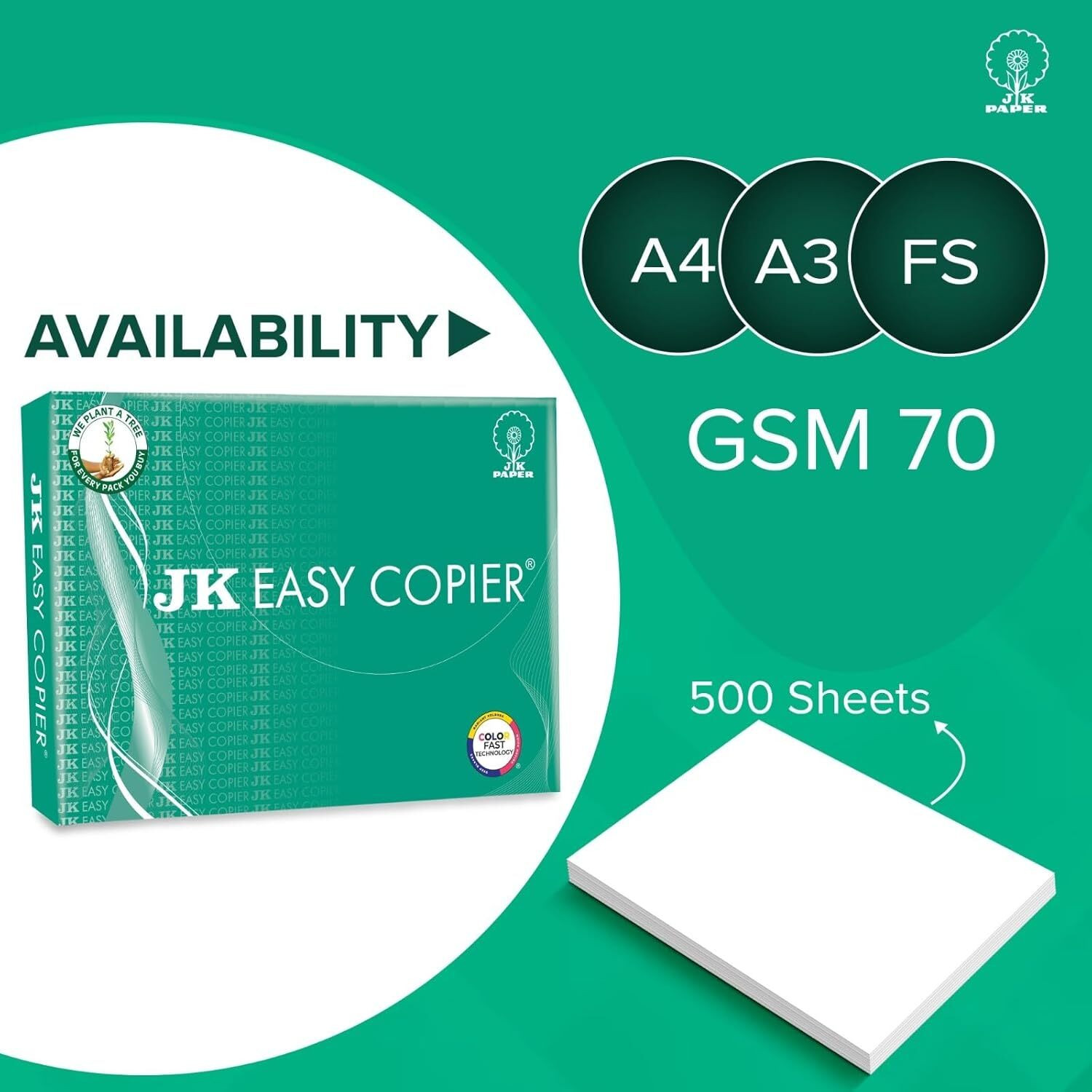 Image of JK Copier JK Easy Copier Unrule A4 70 gsm A4 paper