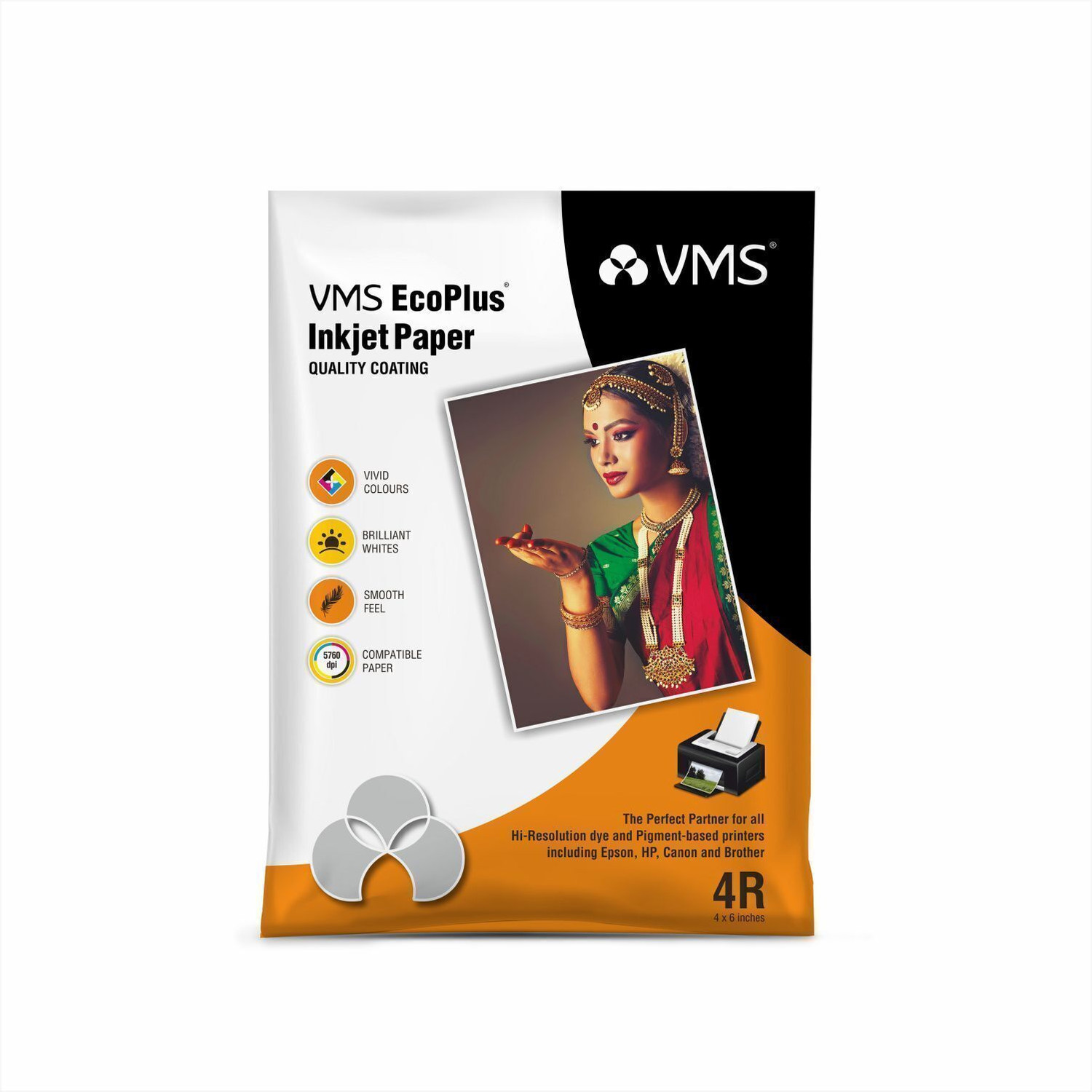 Image of VMS Eco Plus Glossy Photo Paper (100 sheets) Unruled 4R (4x6) 180 gsm Photo Paper