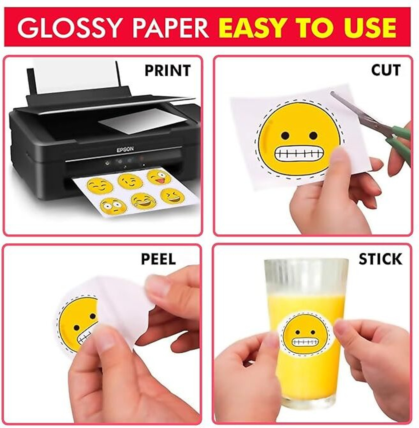 Image of MR CRAFT ADHESIVE GLOSSY PAPER + Multicolor Sticky Notes A4 120 gsm Photo Paper