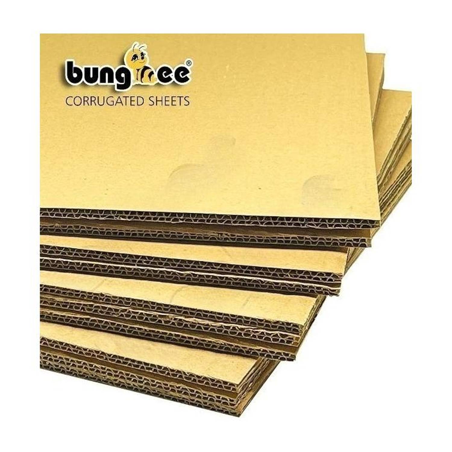 Bungbee Corrugated Sheets for packing, craft, DIY work (5 PLY, Pack of 15) Unruled A4 180 gsm Craft paper