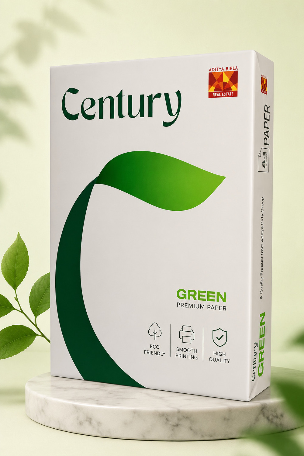 Image of CENTURY GREEN A4 SIZE 70GSM COPIER PRINTING PAPER REAM PACK OF 500 SHEETS WHITE UNRULED UNRULED A4 70 gsm Copier Paper