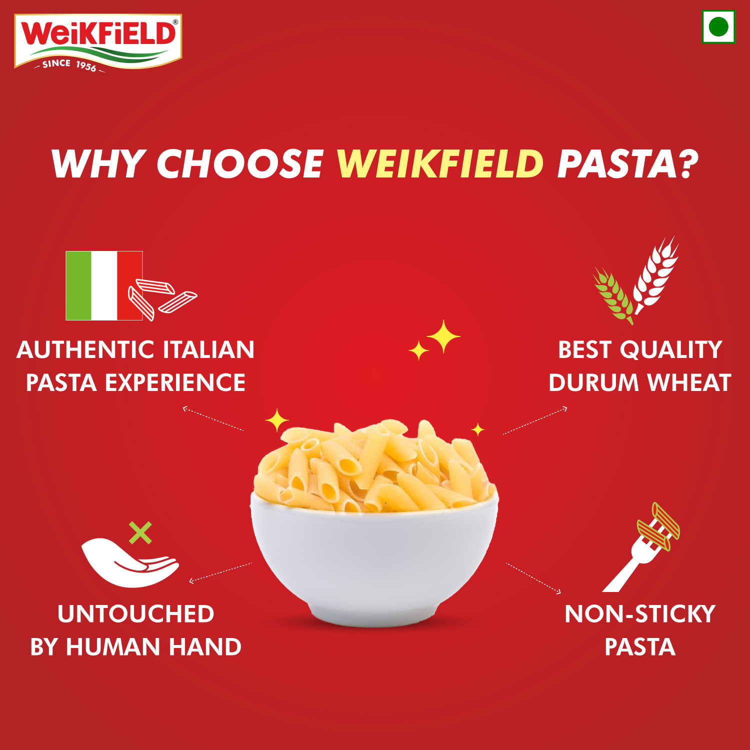 Image of WeiKFiELD Penne Pasta| Durum Wheat Semolina Healthy Pasta| Rich in Protein & Fibre Penne Pasta