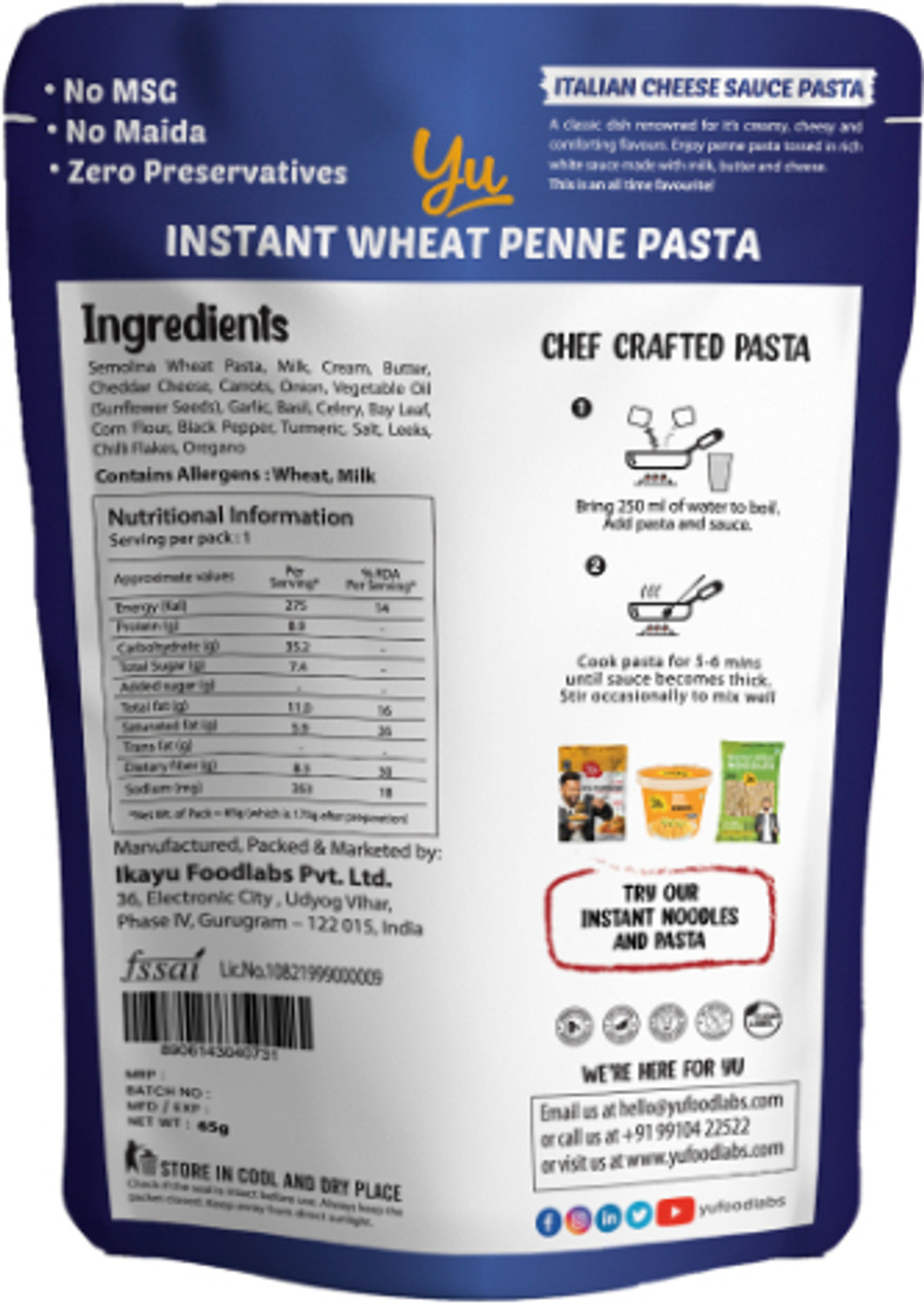 Image of Yu Cheese Sauce Pasta Pasta (65 g)