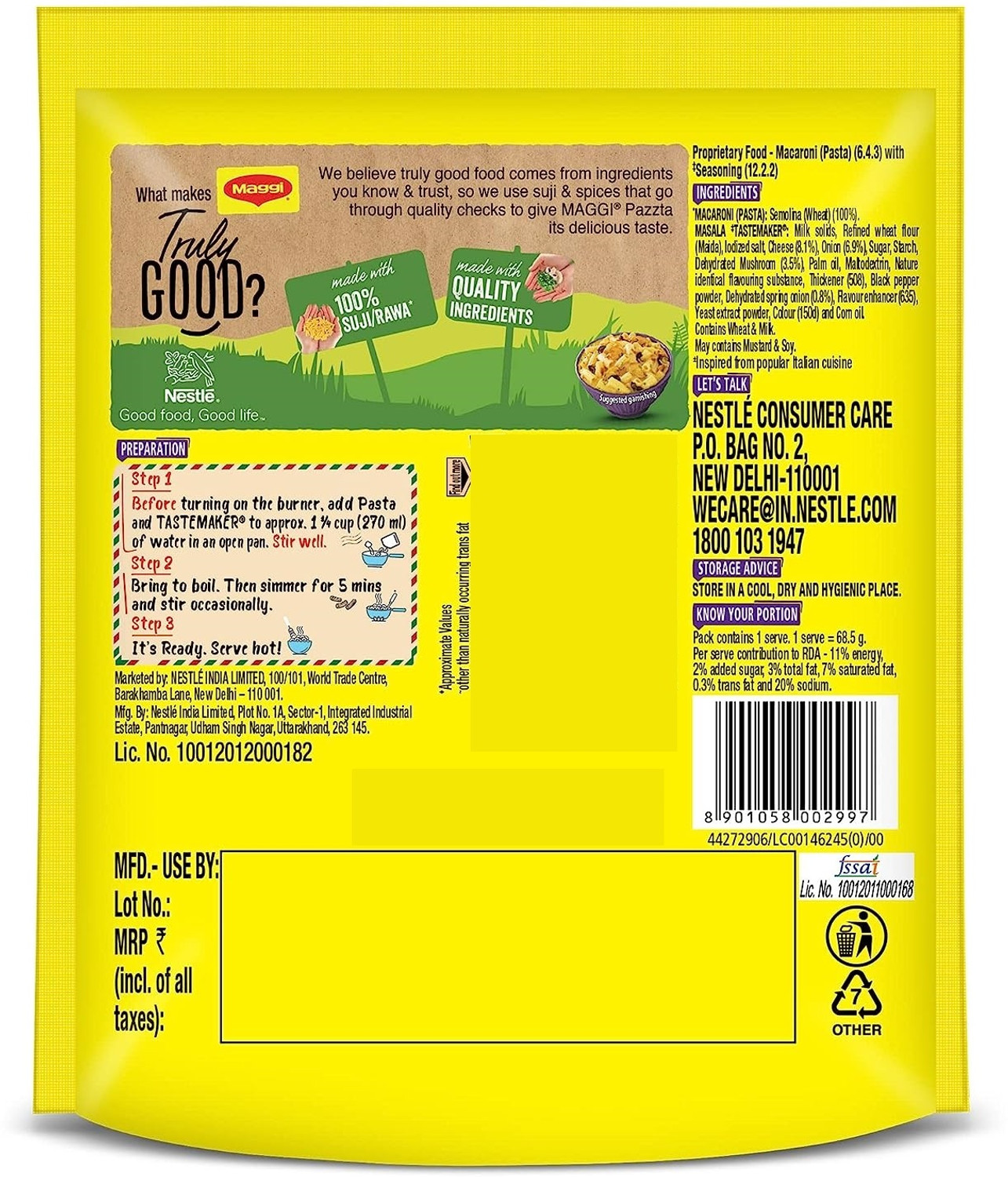 Image of Maggi Pazzta Cheese Macroni, Mushroom Penne Pasta