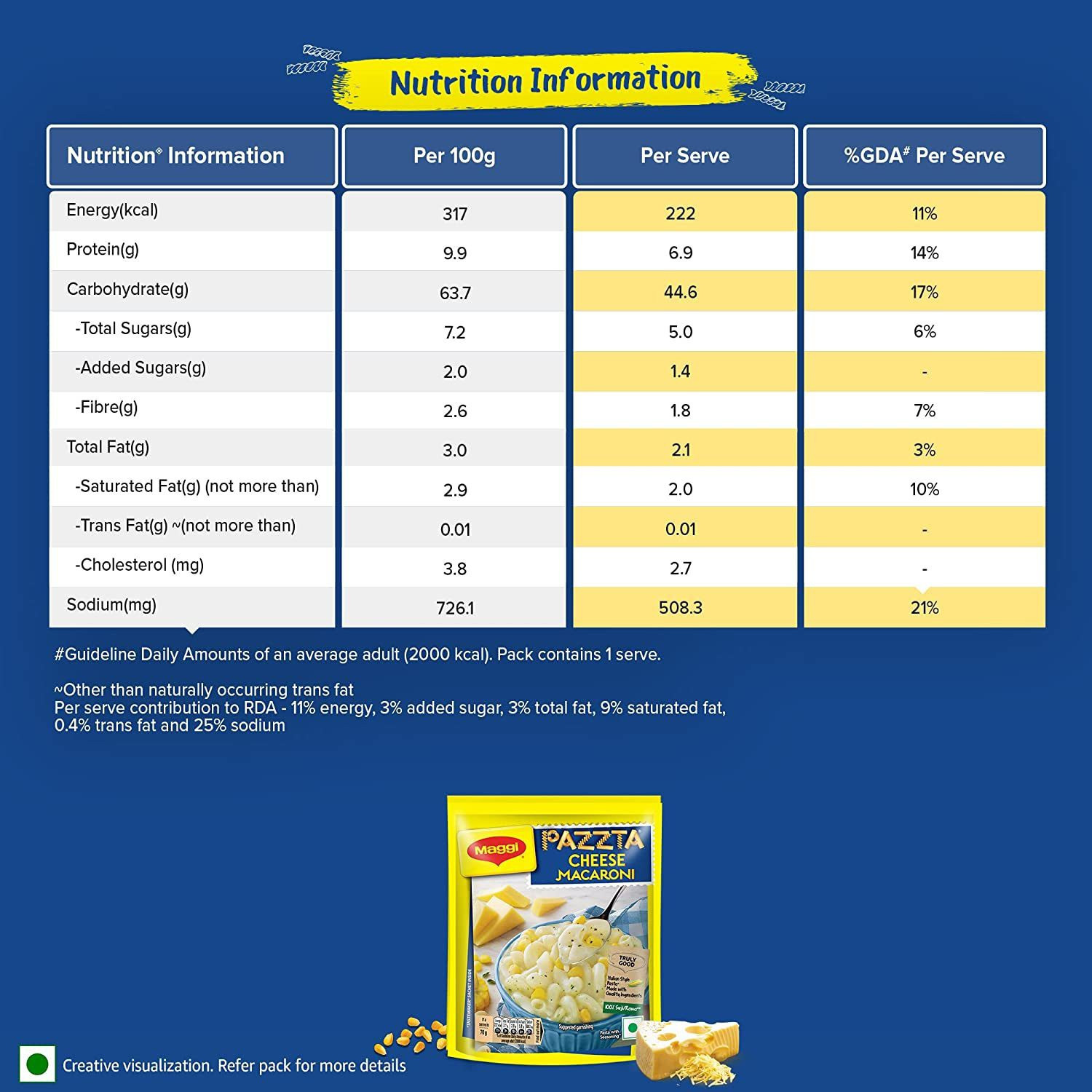 Image of Maggi Pazzta Cheese Macaroni 70 grams pack of 2 (70G X 2) Pasta