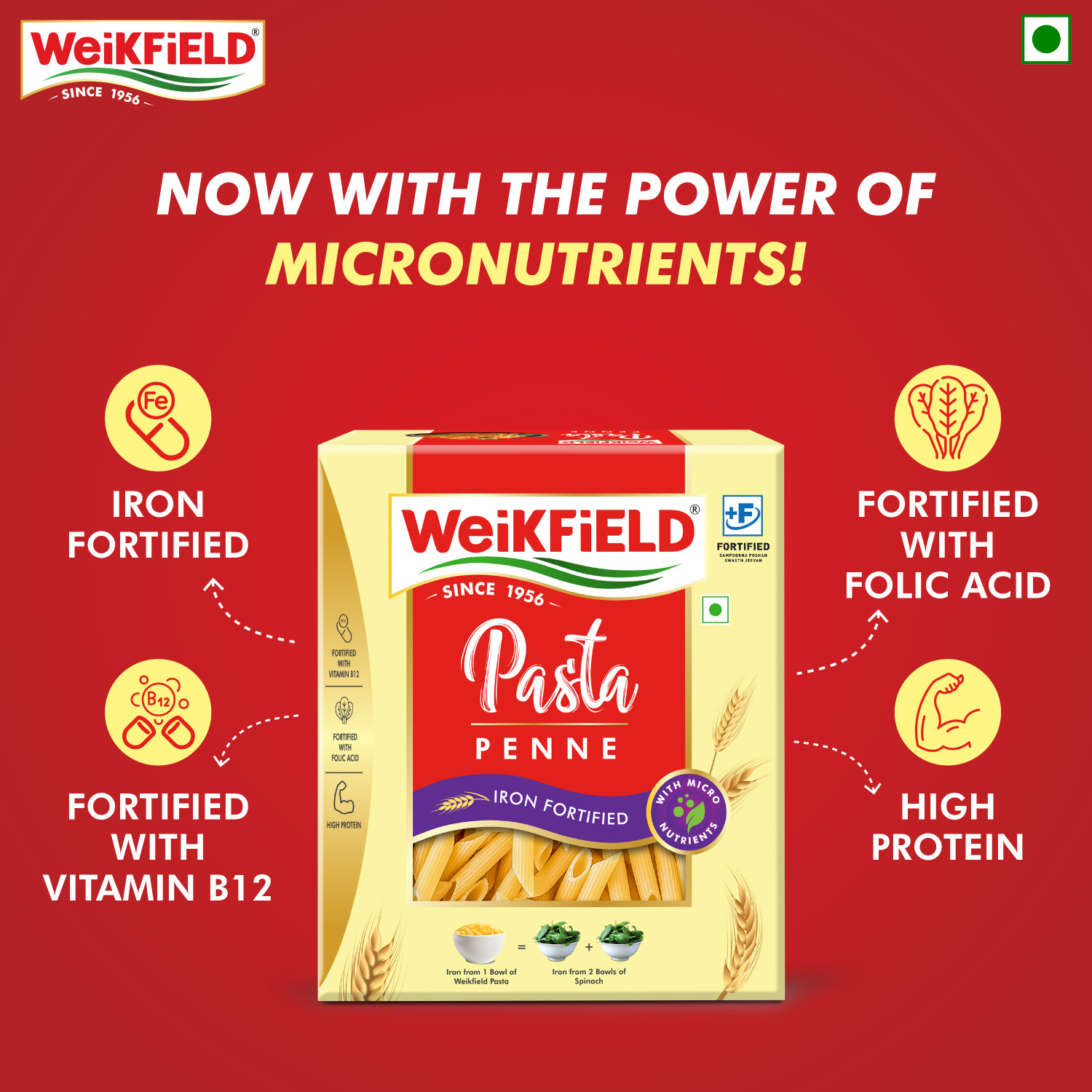 Image of WeiKFiELD Penne Pasta| Durum Wheat Semolina Healthy Pasta| Rich in Protein & Fibre Penne Pasta