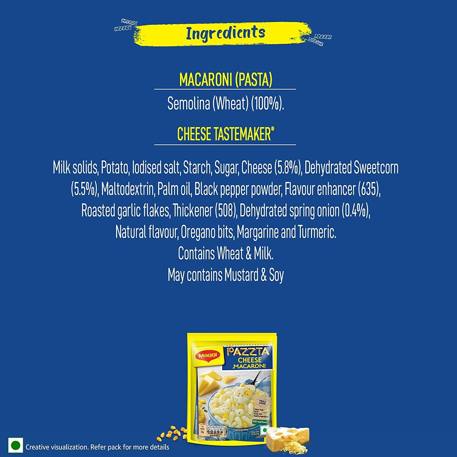 Image of Maggi Pazzta Cheese Macaroni 70 grams pack of 2 (70G X 2) Pasta