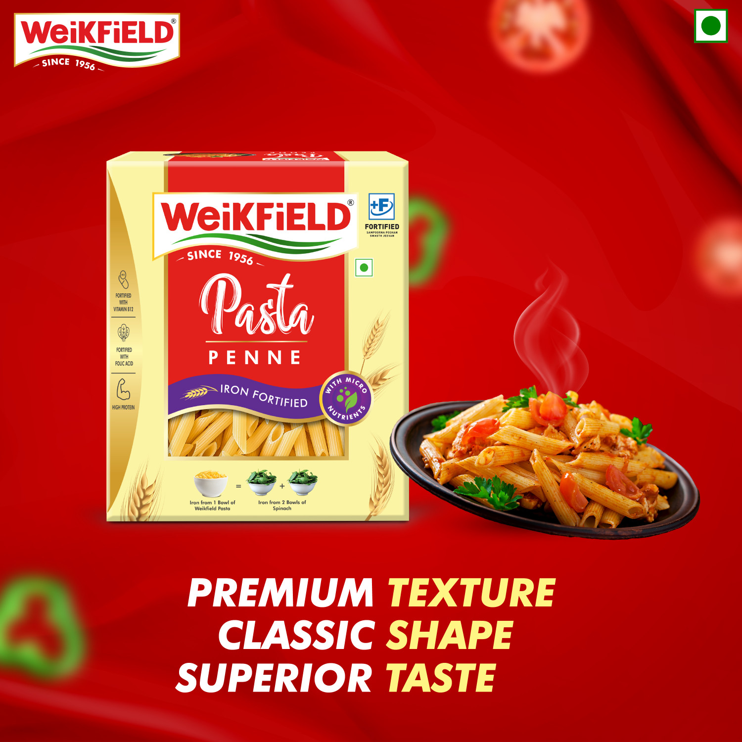 Image of WeiKFiELD Penne Pasta| Durum Wheat Semolina Healthy Pasta| Rich in Protein & Fibre Penne Pasta