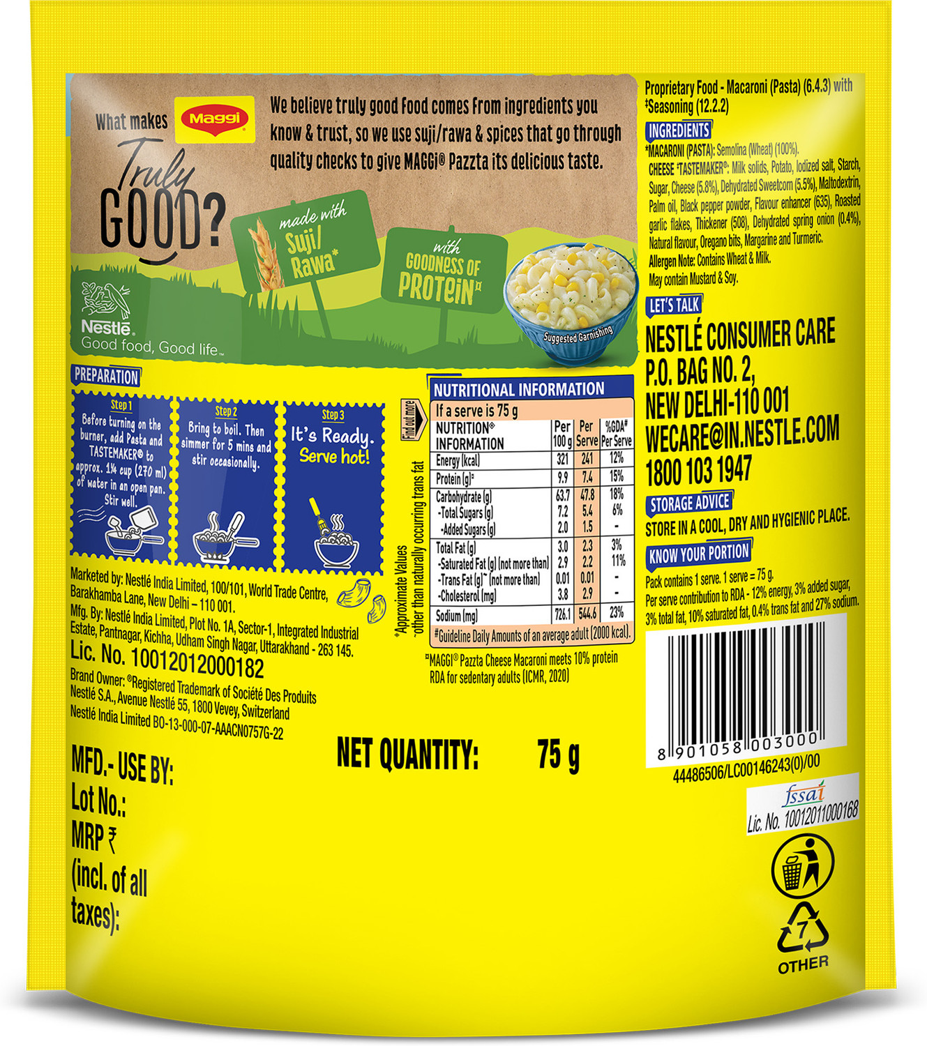 Image of Maggi PAZZTA Instant Cheese Macaroni Pasta