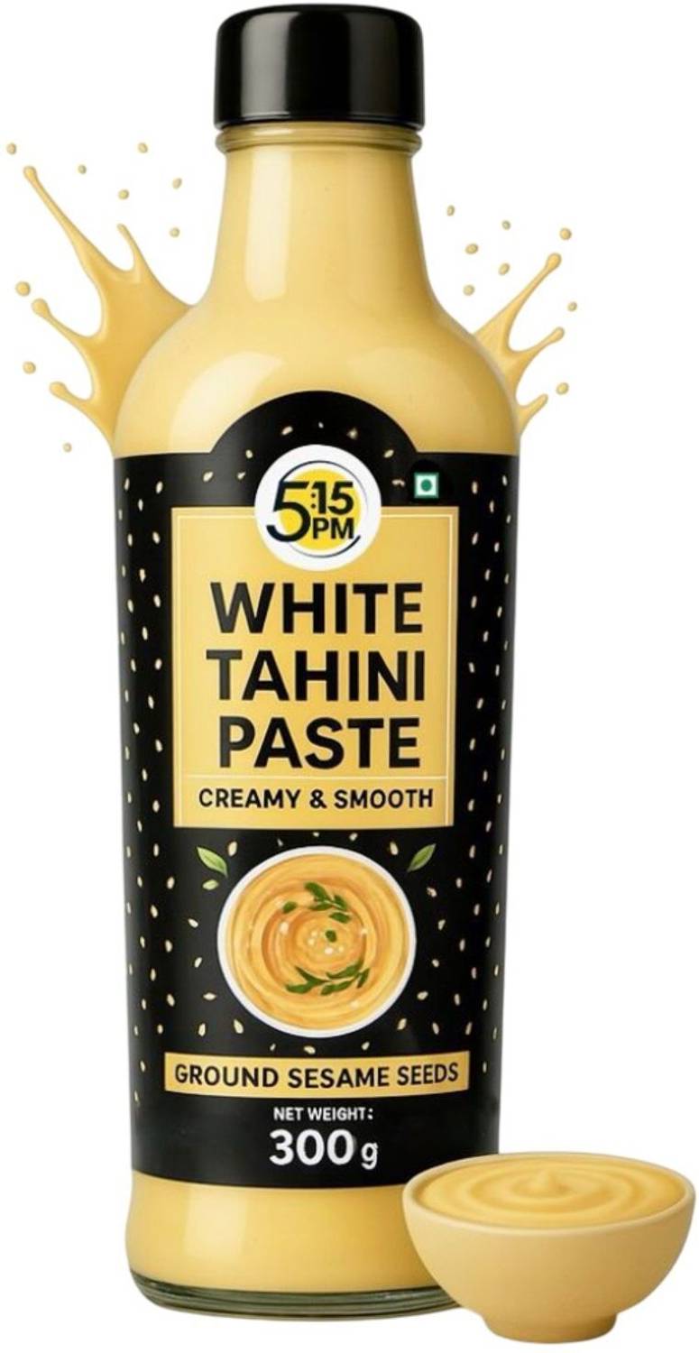 5:15PM Tahini 300gm|White Tahini Paste for Hummus & Baba Ghanoush |Smooth & Creamy