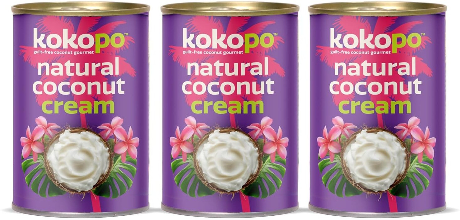 Image of KOKOPO Natural Coconut Cream | Vegan, Lactose-Free & Ultra Creamy (3 x 400 ml)