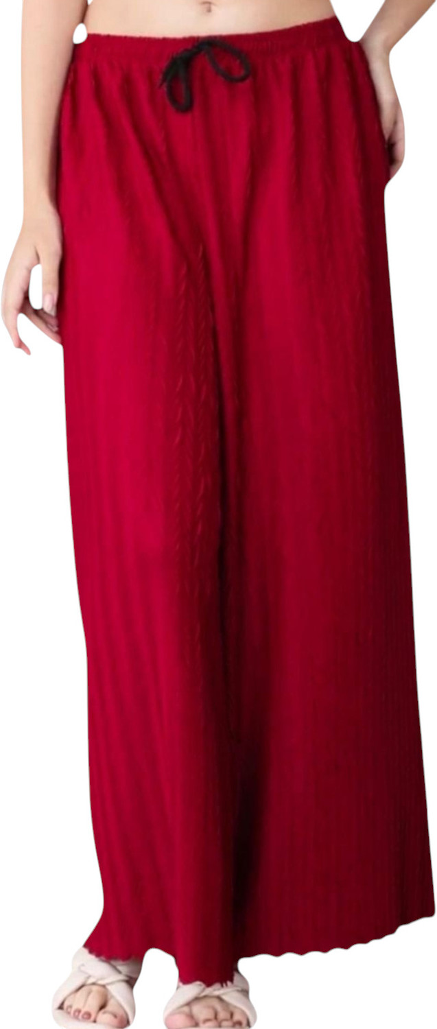 Image of FIBBIZZ Regular Fit Women Red, Black Trousers