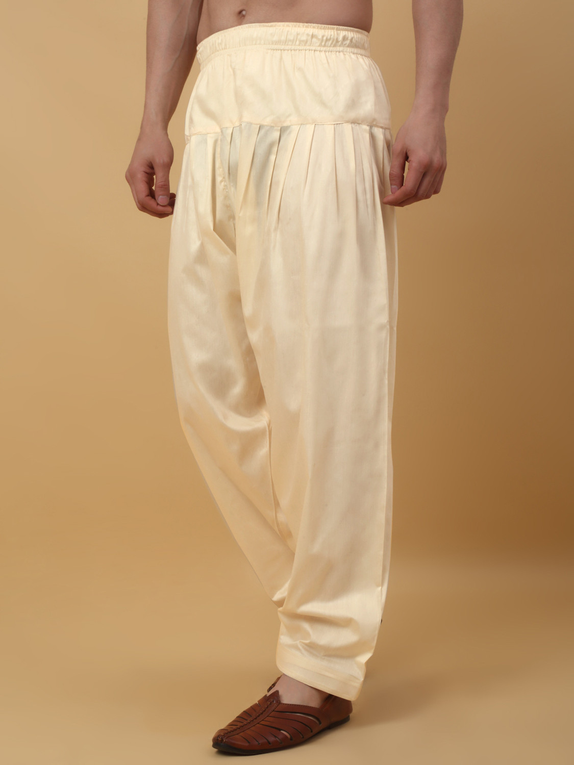 Image of kraft india Indi Silk Blend Solid Patiala