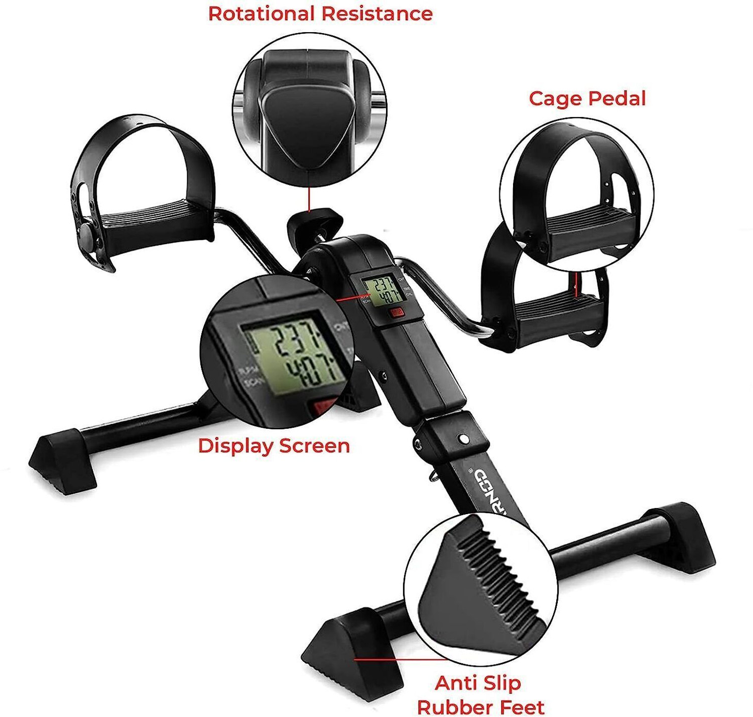 Image of Sparnod Fitness SMB-100 B Pedal Suitable for Exercise of Legs, Arms & Physiotherapy at Home Mini Pedal Exerciser Cycle